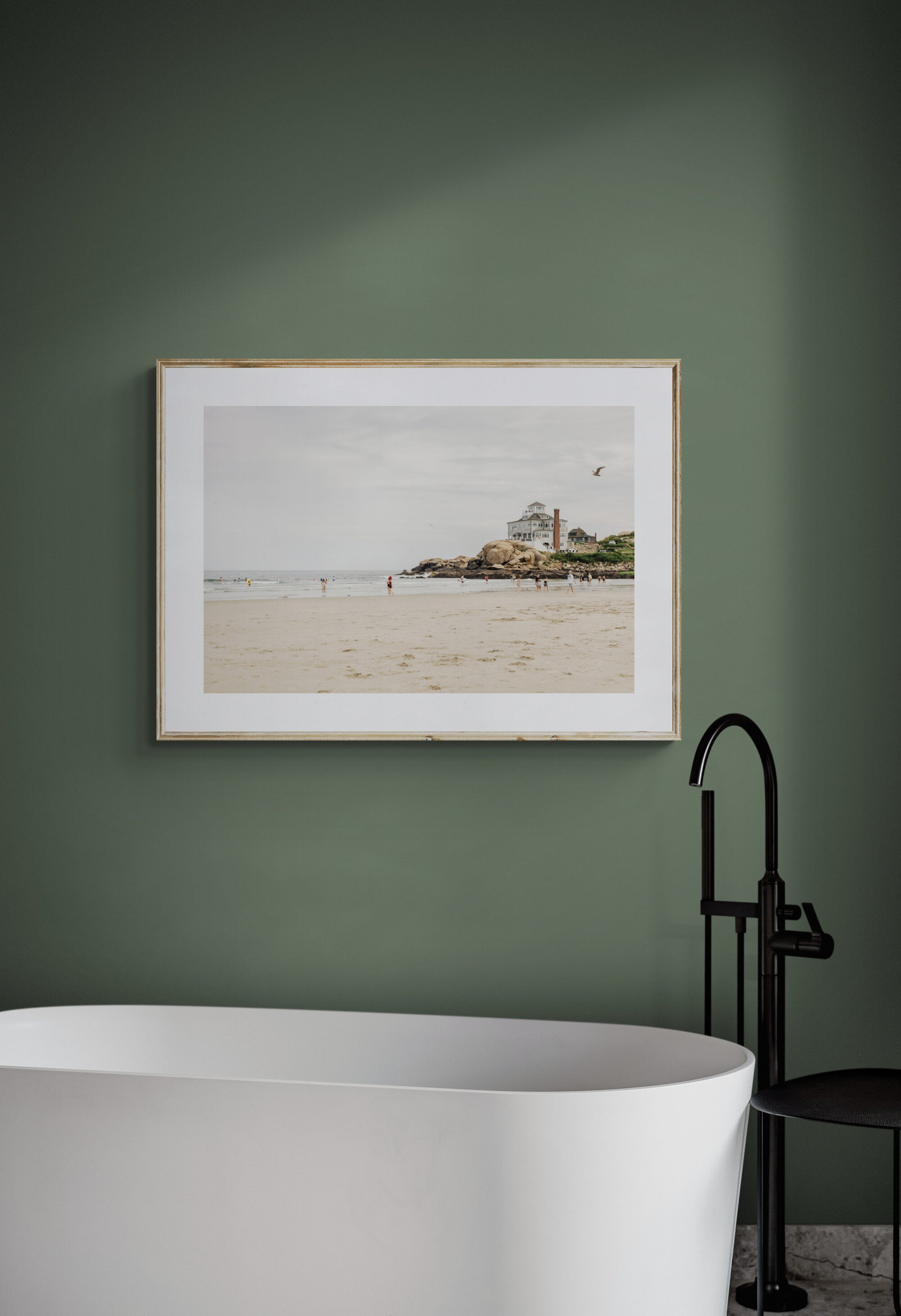Good Harbon Beach photograph print in a bathroom as wall art