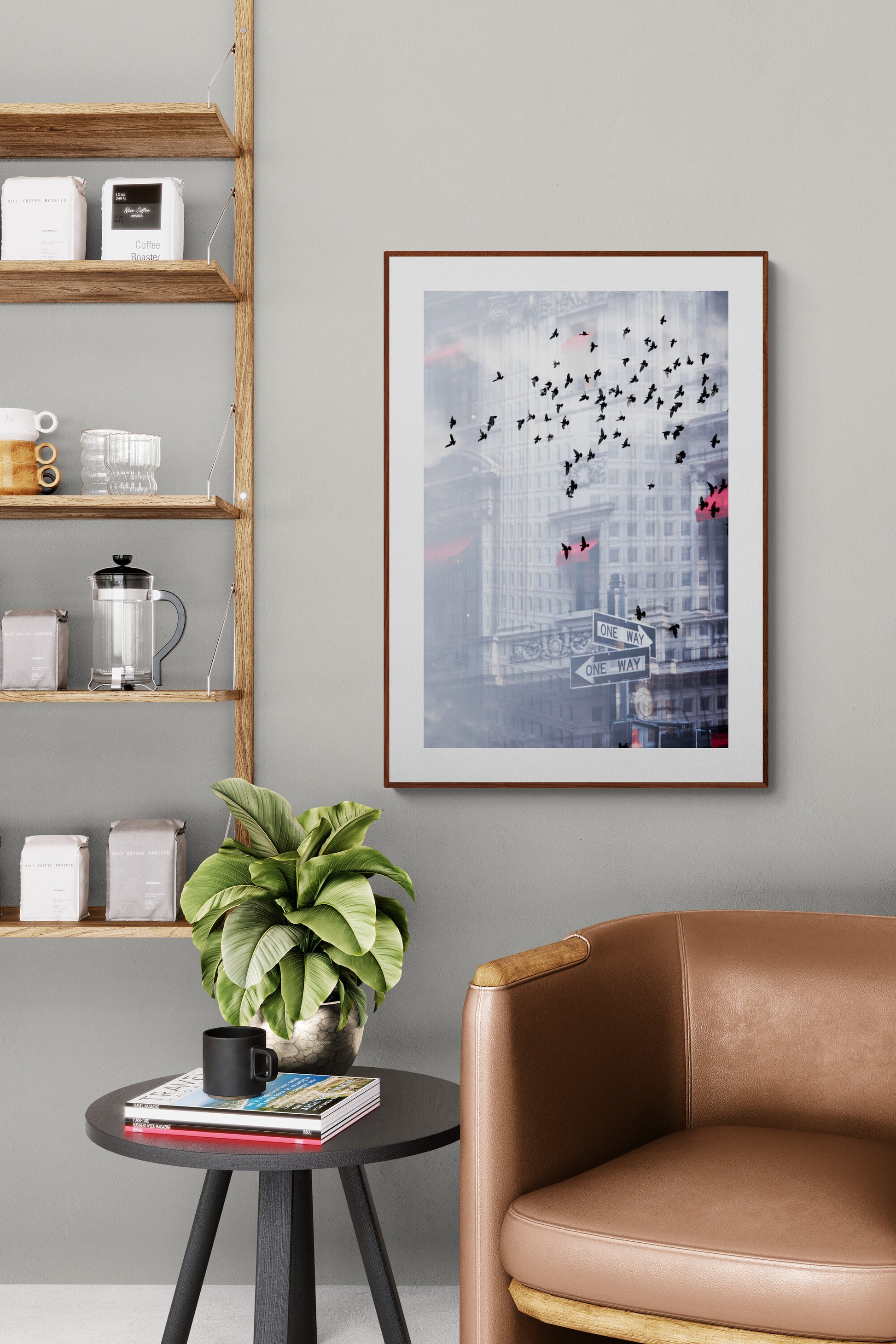 NYC Composite photograph as wall art print in a living room