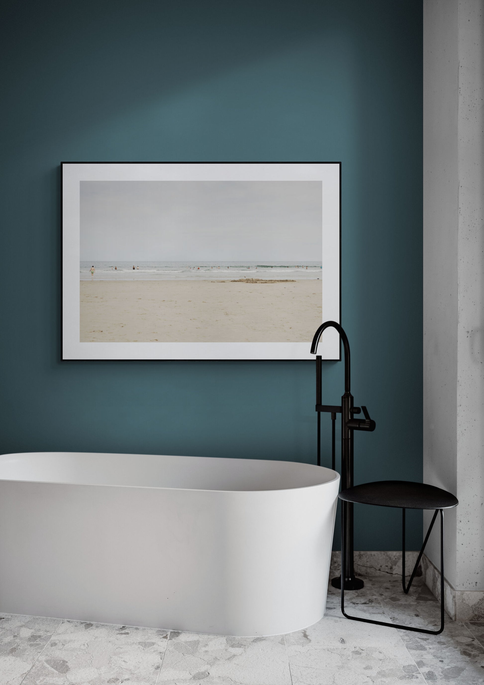 Photograph of summer bathers in gloucester ma beach as wall art decor