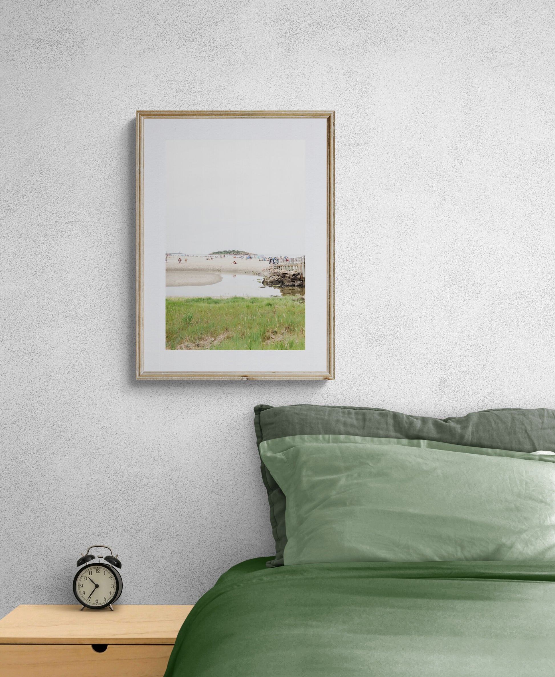 Summer beach day in gloucester as bedroom wall art as photographed print