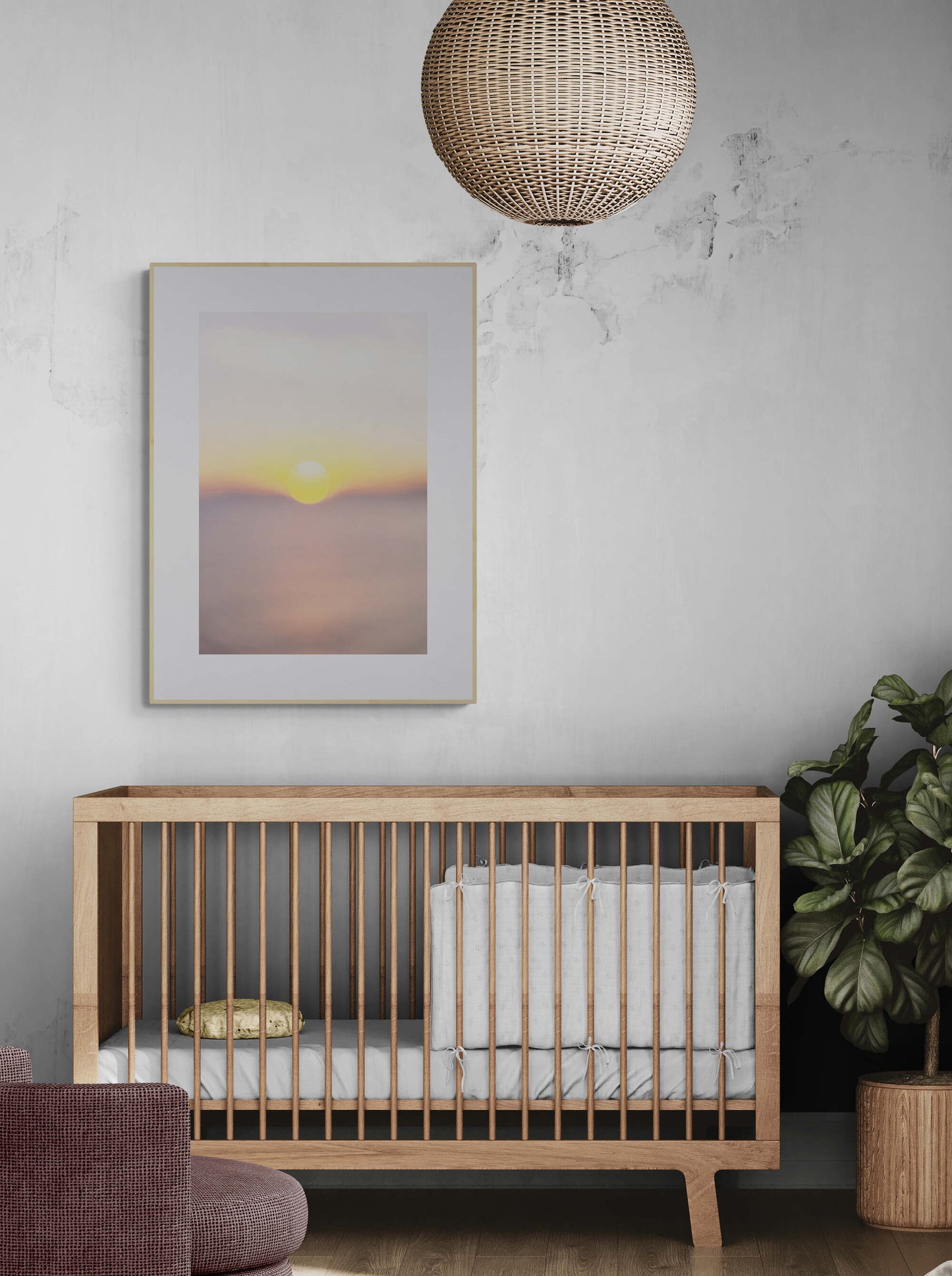 Whimsical sunset photograph as nursery wall art