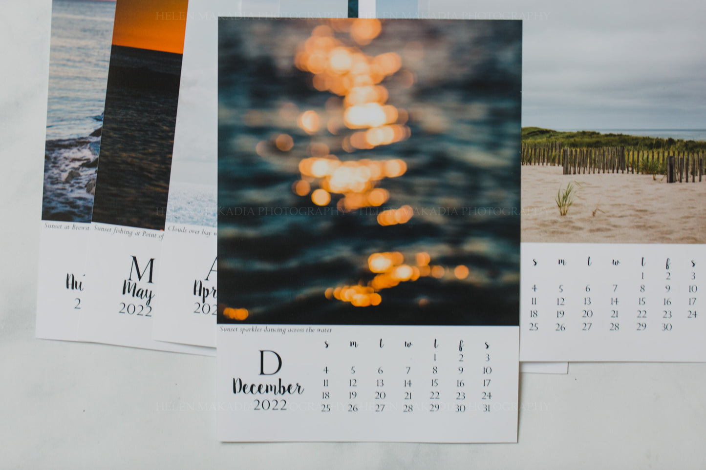 2022 Desktop Calendar Cape Cod Detailed Month of December