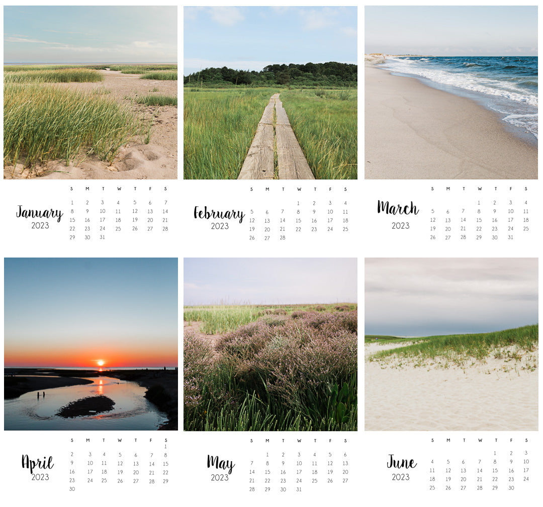 2023 January to June Months for Cape Cod Calendar