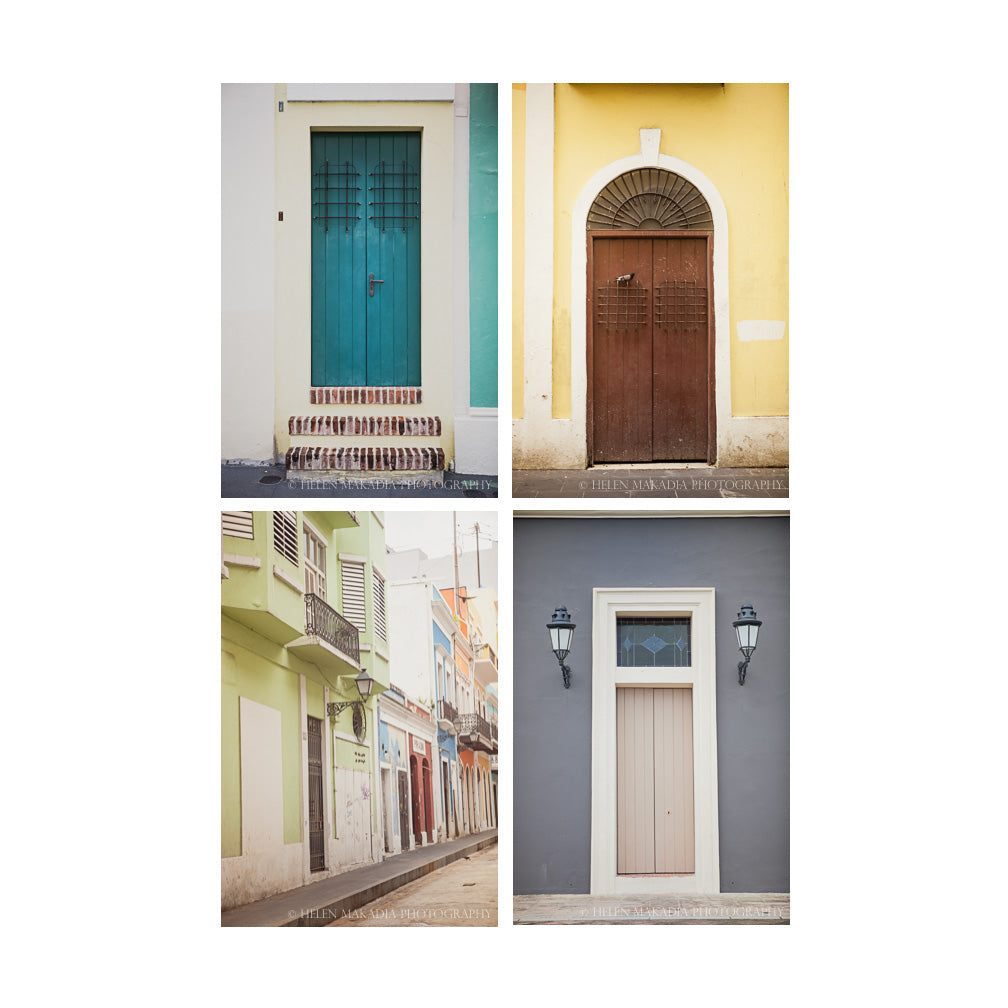 Set of 4 Old San Juan Photographs of Wall Art Prints