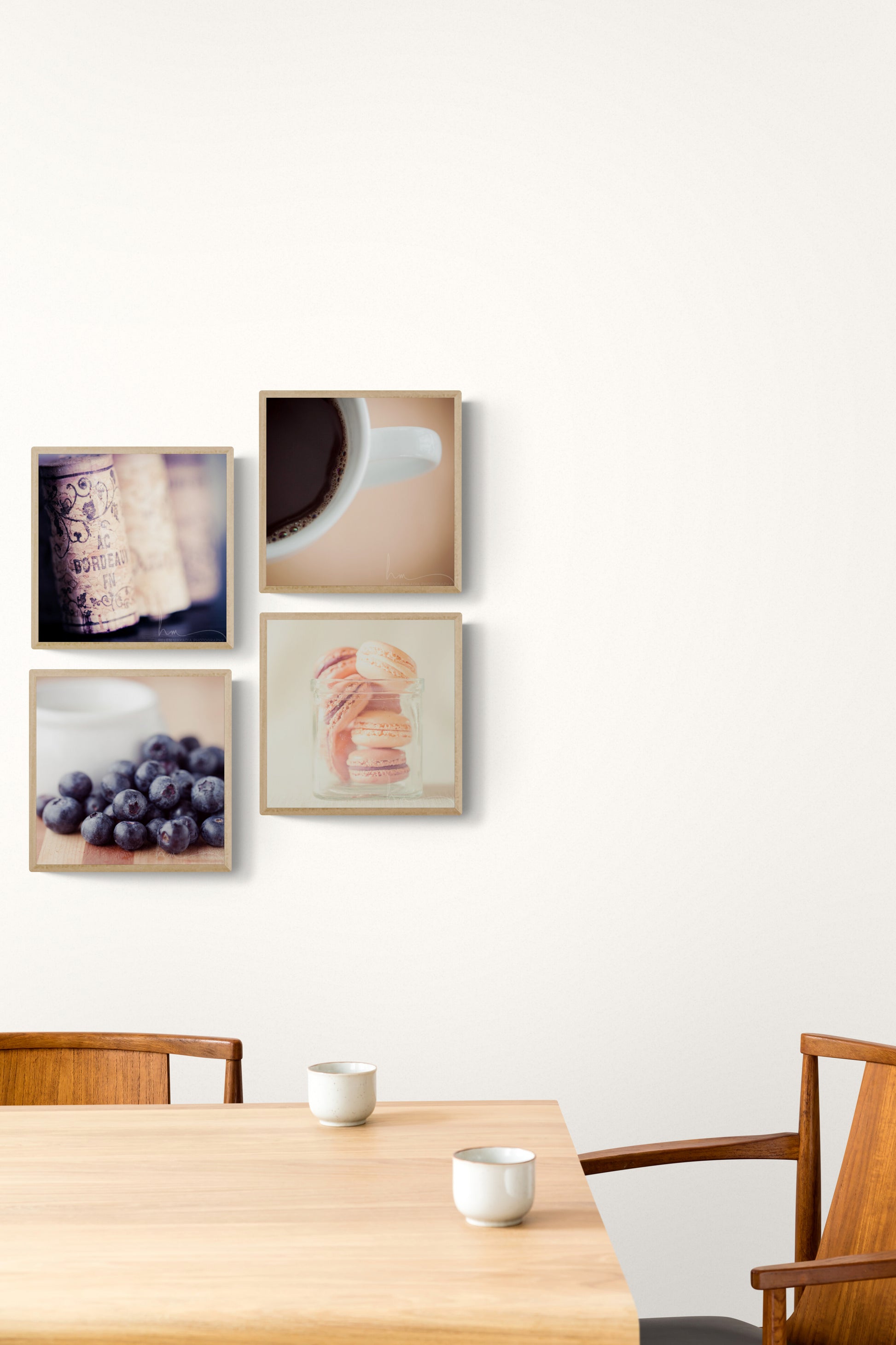 4 Farmhouse Food Photographs in a Dining Room