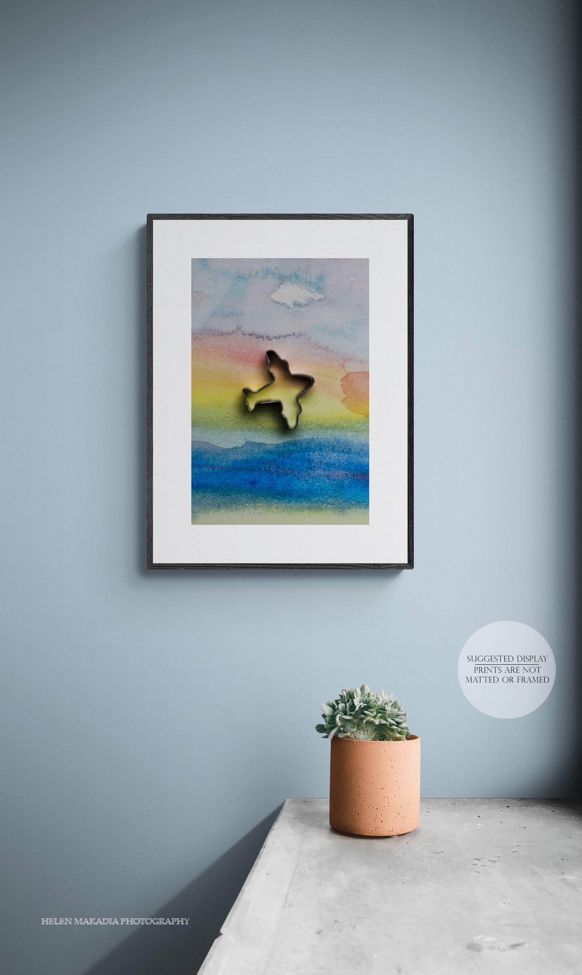 Rainbow and Plane Whimsical Photograph in an EntryWay as Wall Art