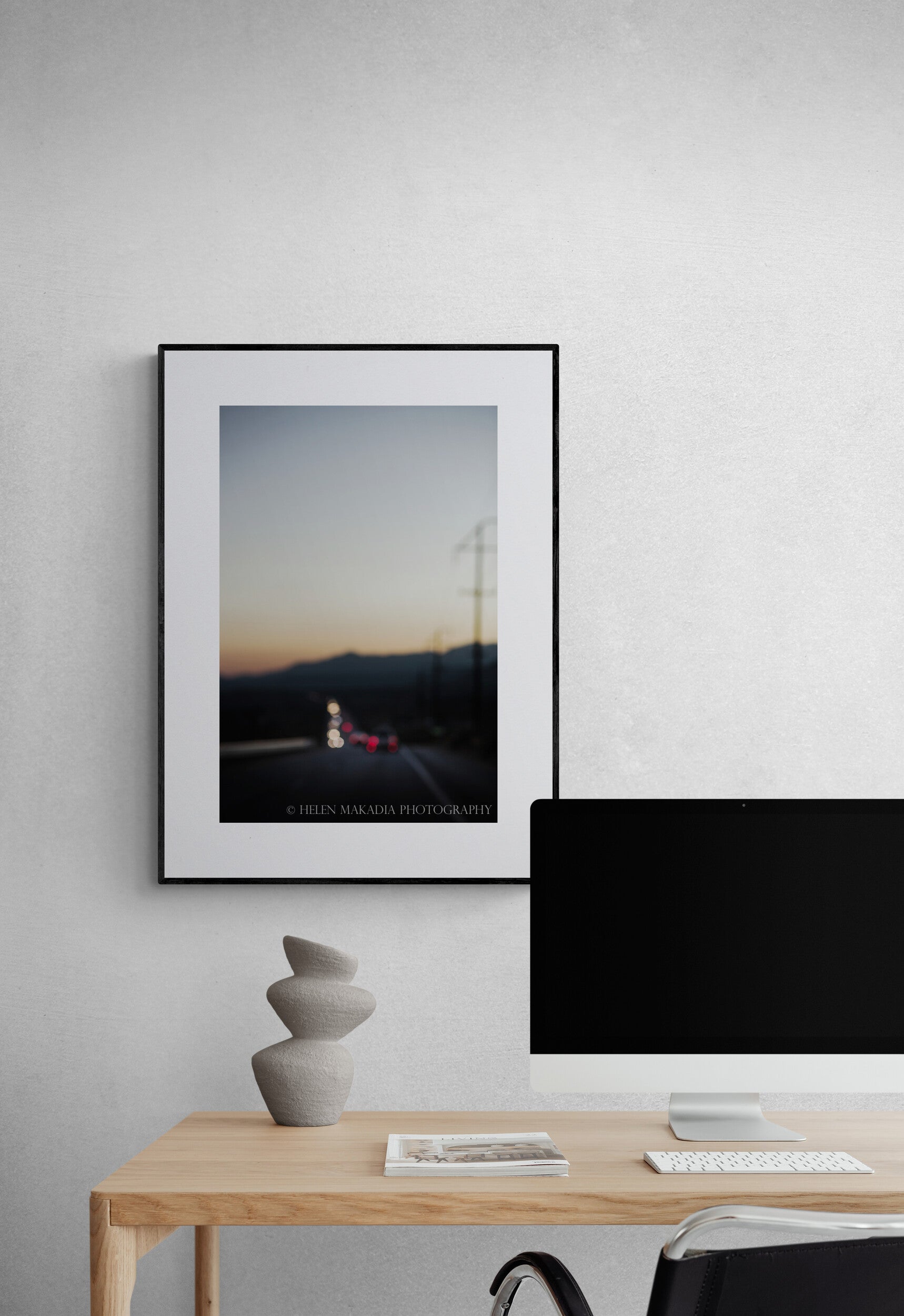 Blurred Taillights Travel Photograph as Office Wall Art