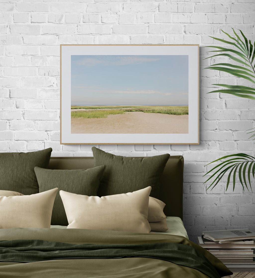 calming seascape of cape cod as bedroom wall art