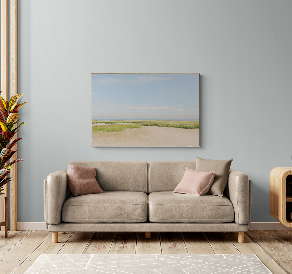 Calm Seaside photograph of cape cod as living room wall art