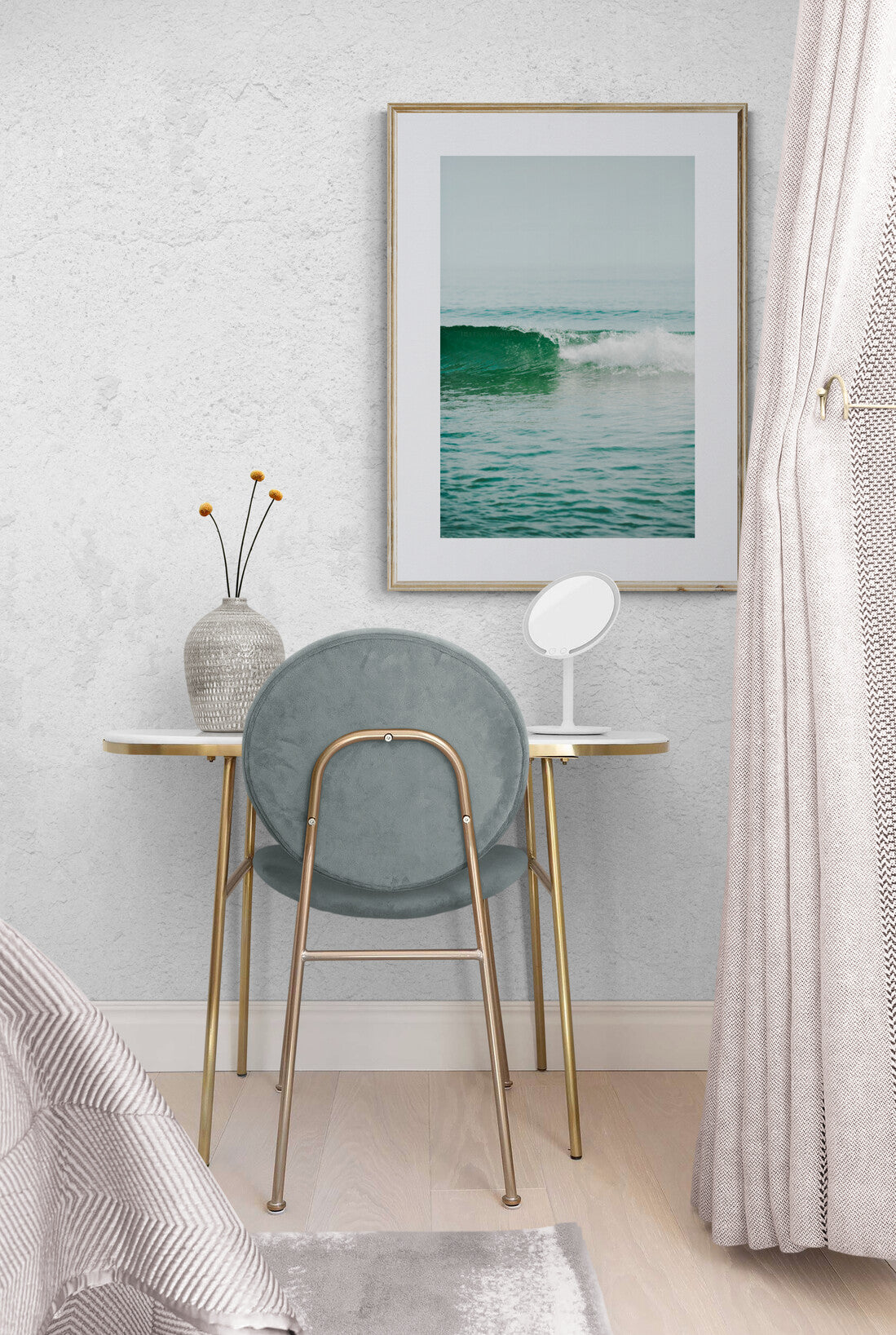 Cape Cod Atlantic Ocean Wave as Wall Art in a bedroom