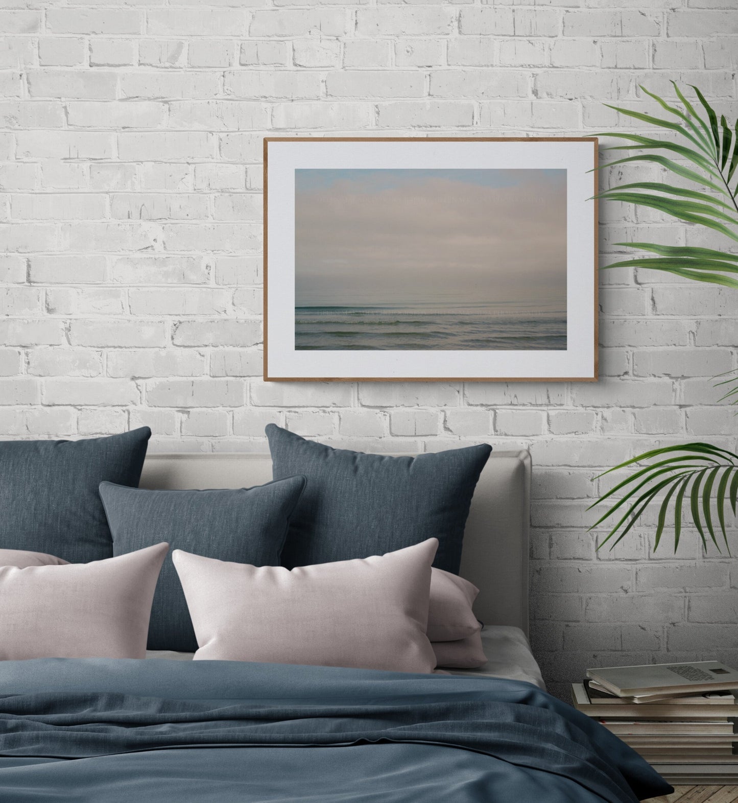 Cape Cod Beach Blue Ocean Waters as Wall Art in a Bedroom
