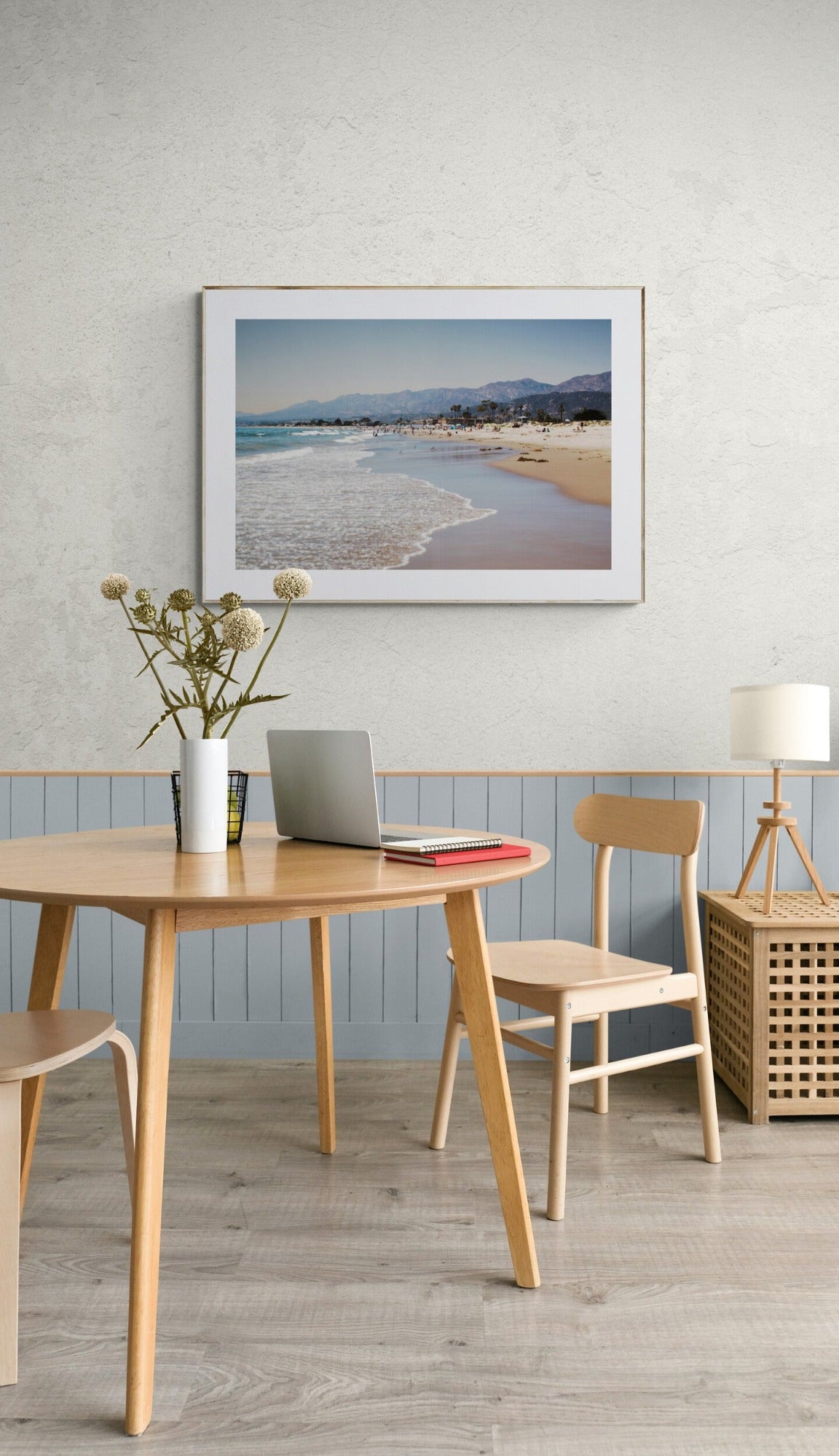 Carpinteria Beach Photograph in a dining room as wall art