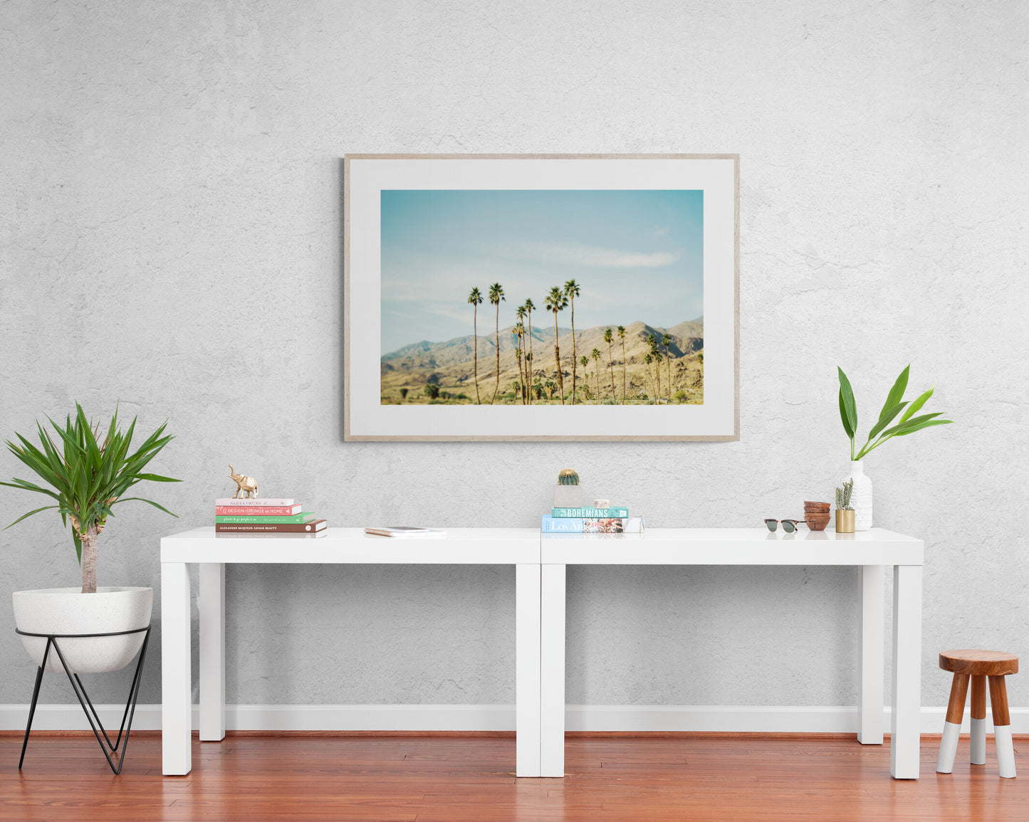 Photograph of Palm Trees of Palm Springs as wall art in a hallway