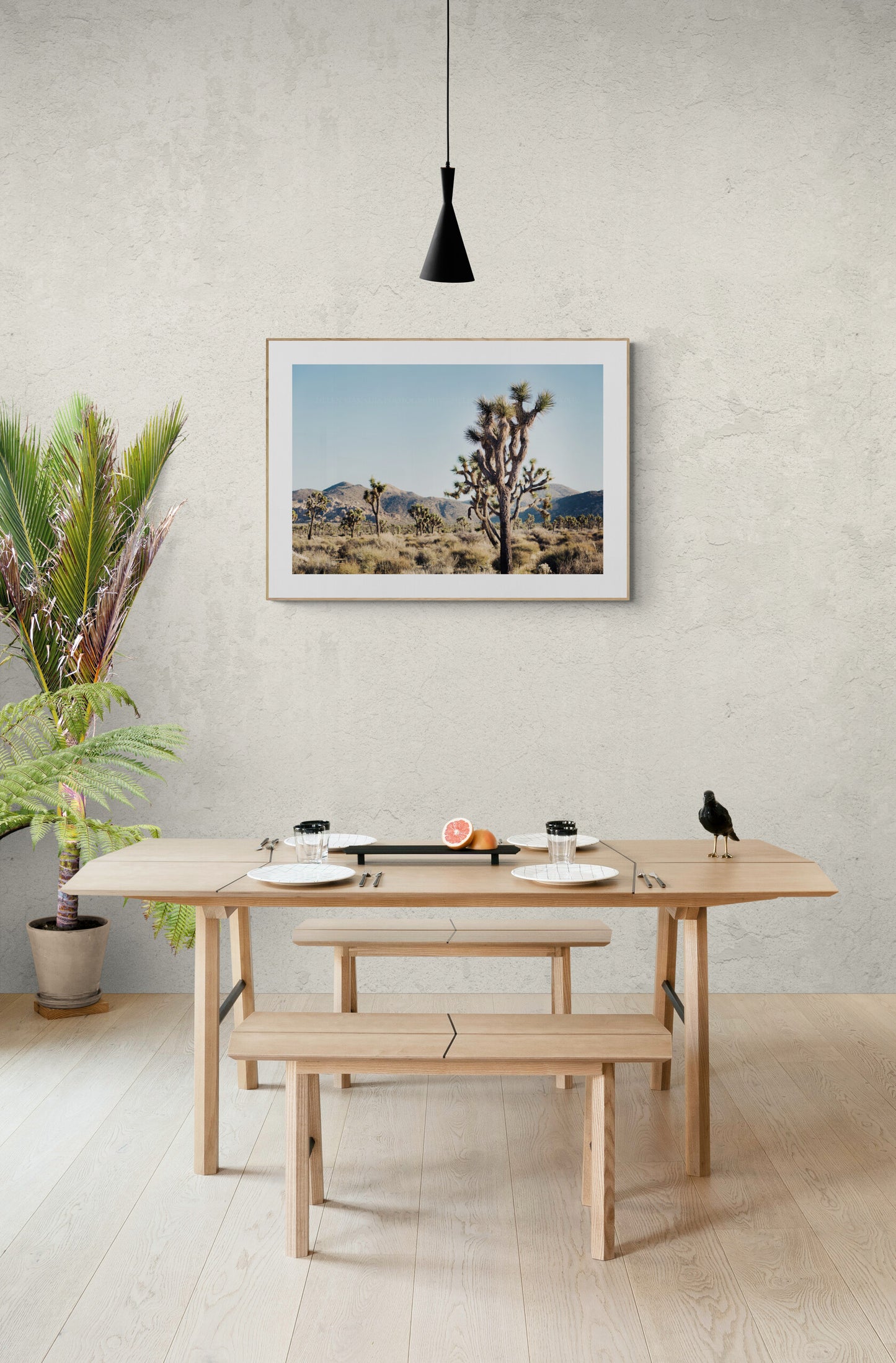 Joshua Tree National Park Photograph Print in a kitchen nook as wall art