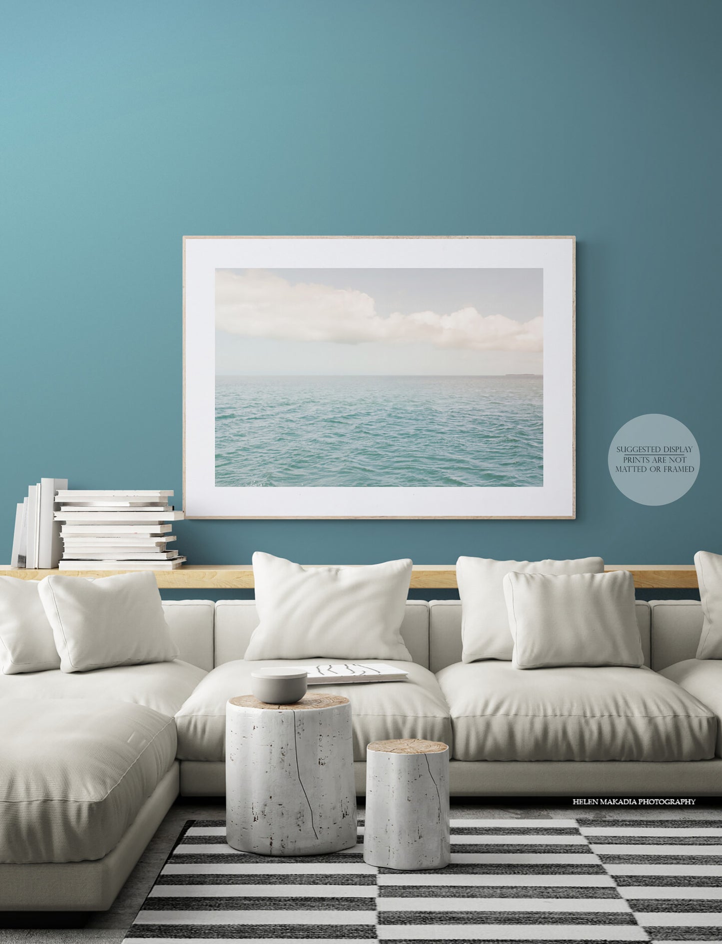 Photograph of Open Ocean Waters of Key West Florida, framed photograph as wall art in a living room