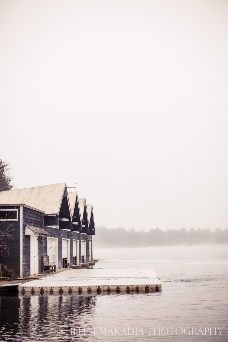 Photograph of the Boathouse at Wellesley College Lake Waban