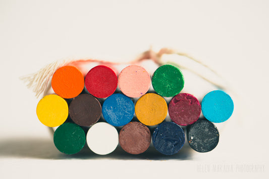 A Photograph of a Bundle of Crayons Ends 