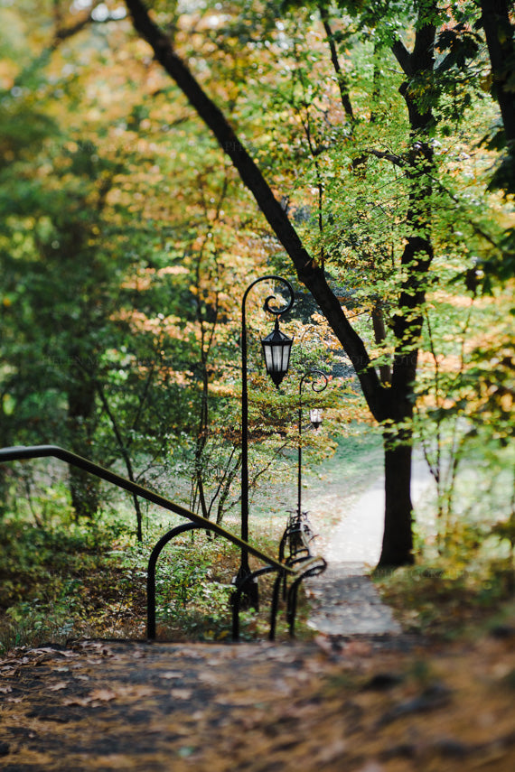 Staircase and path at Wellesley College.