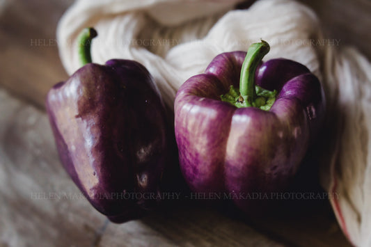 Photograph of Purple Peppers for Kitchen Wall Art