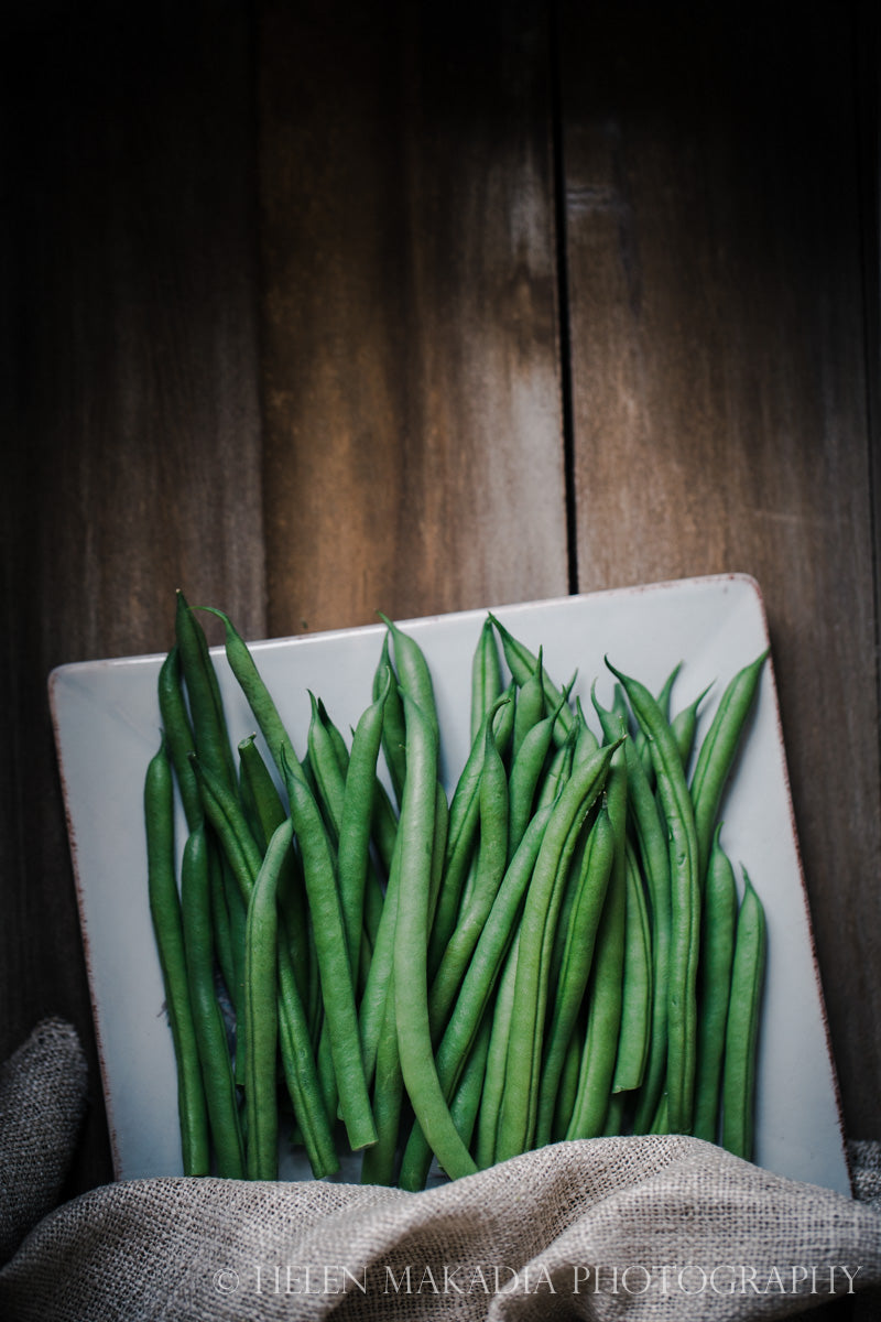 Rustic Green Beans Photograph as Kitchen Wall Print