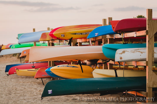 Colorful Kayaks in Brewster on Cape Cod