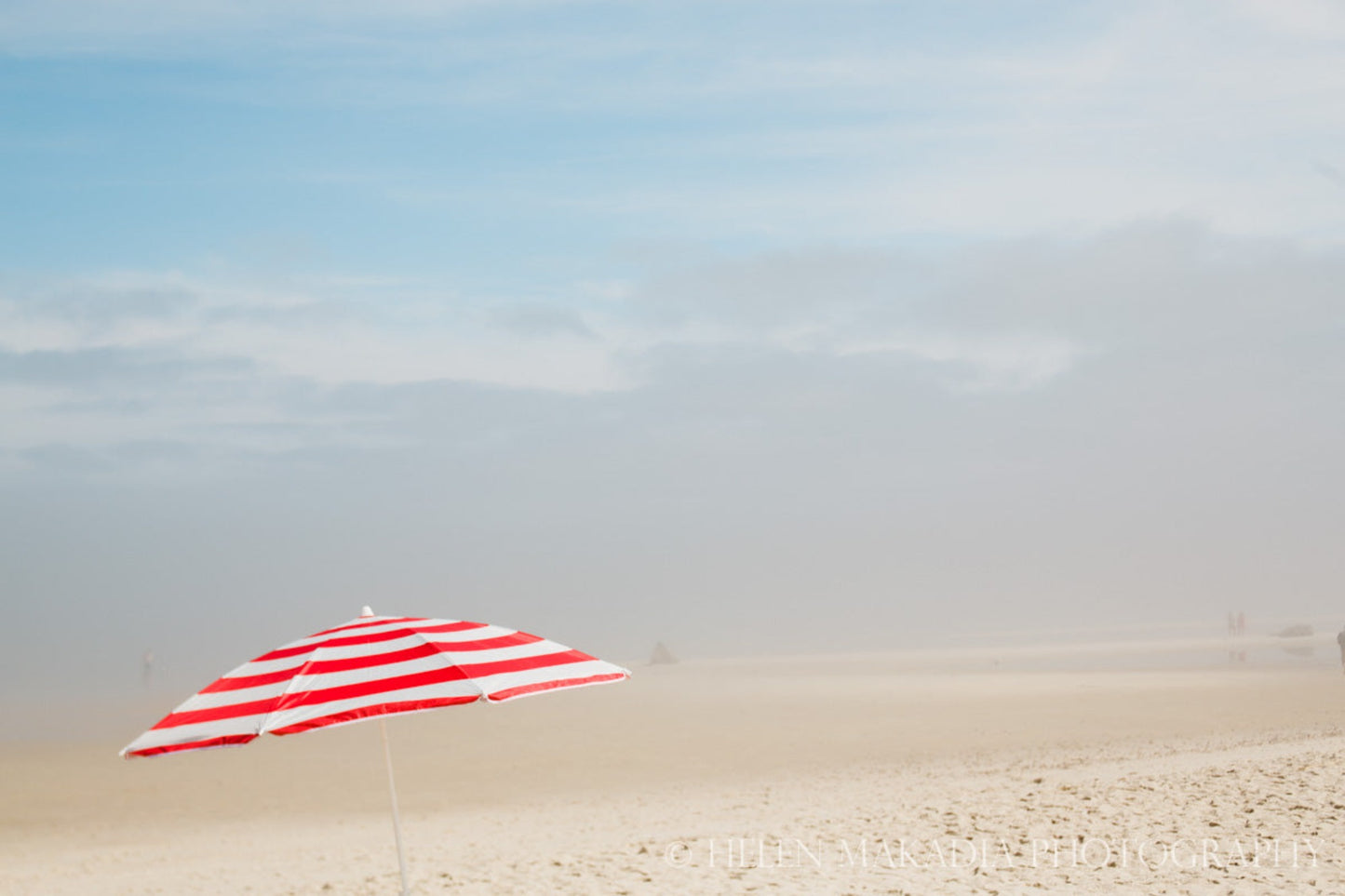 Photograph of a Beach Umbrella in the Fog on Cape Cod