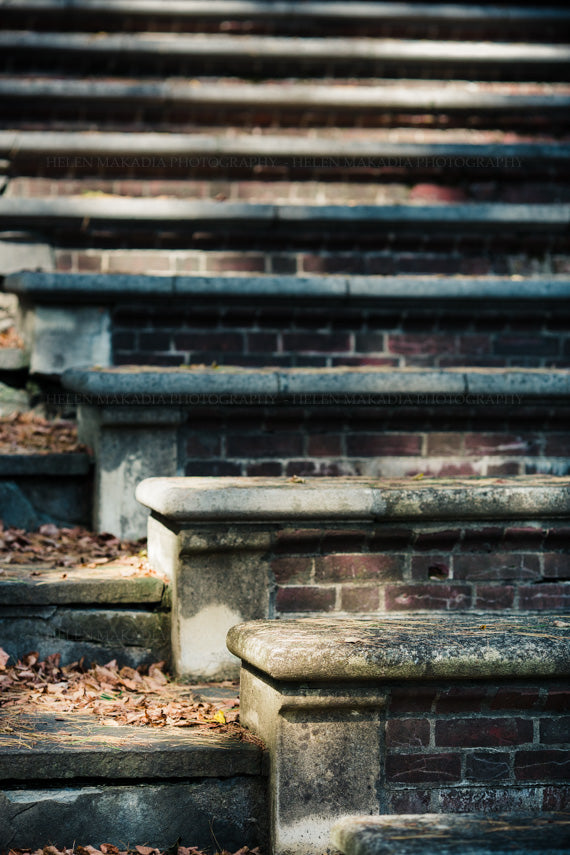 A Print of the Stone Steps of the Amphitheater at Wellesley College