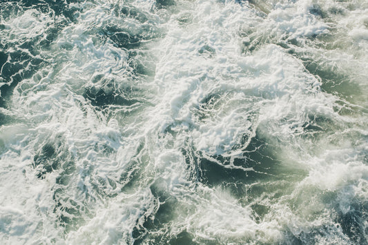 Aerial Photograph of the swirls of the Pacific Ocean Waters