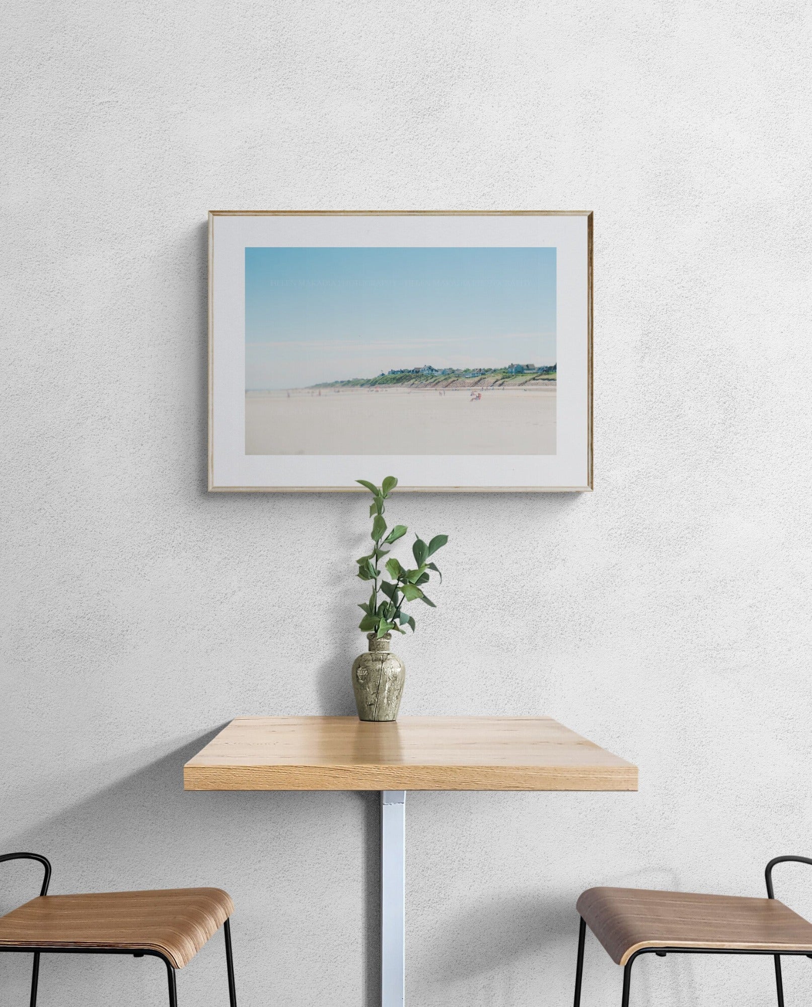 mayflower beach photograph print in a dining room