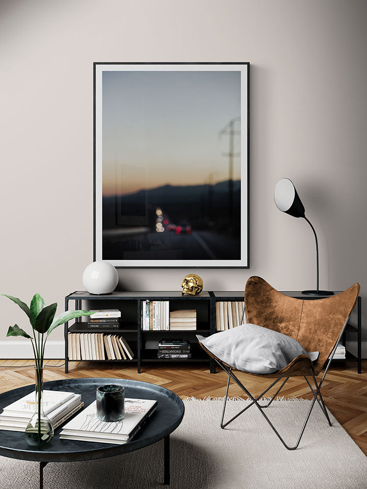 Framed and hung photo of Abstract Highway Travel Print