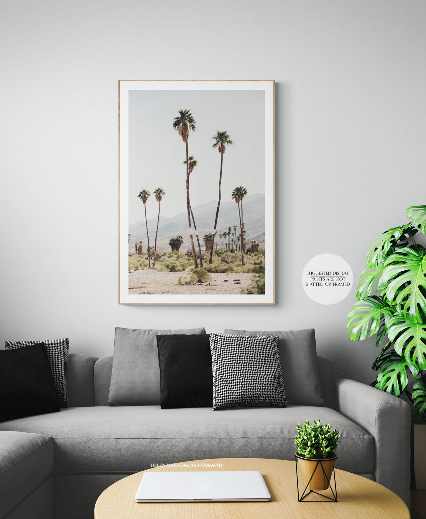 Framed Southwestern Print of Palm Trees in a Living Room
