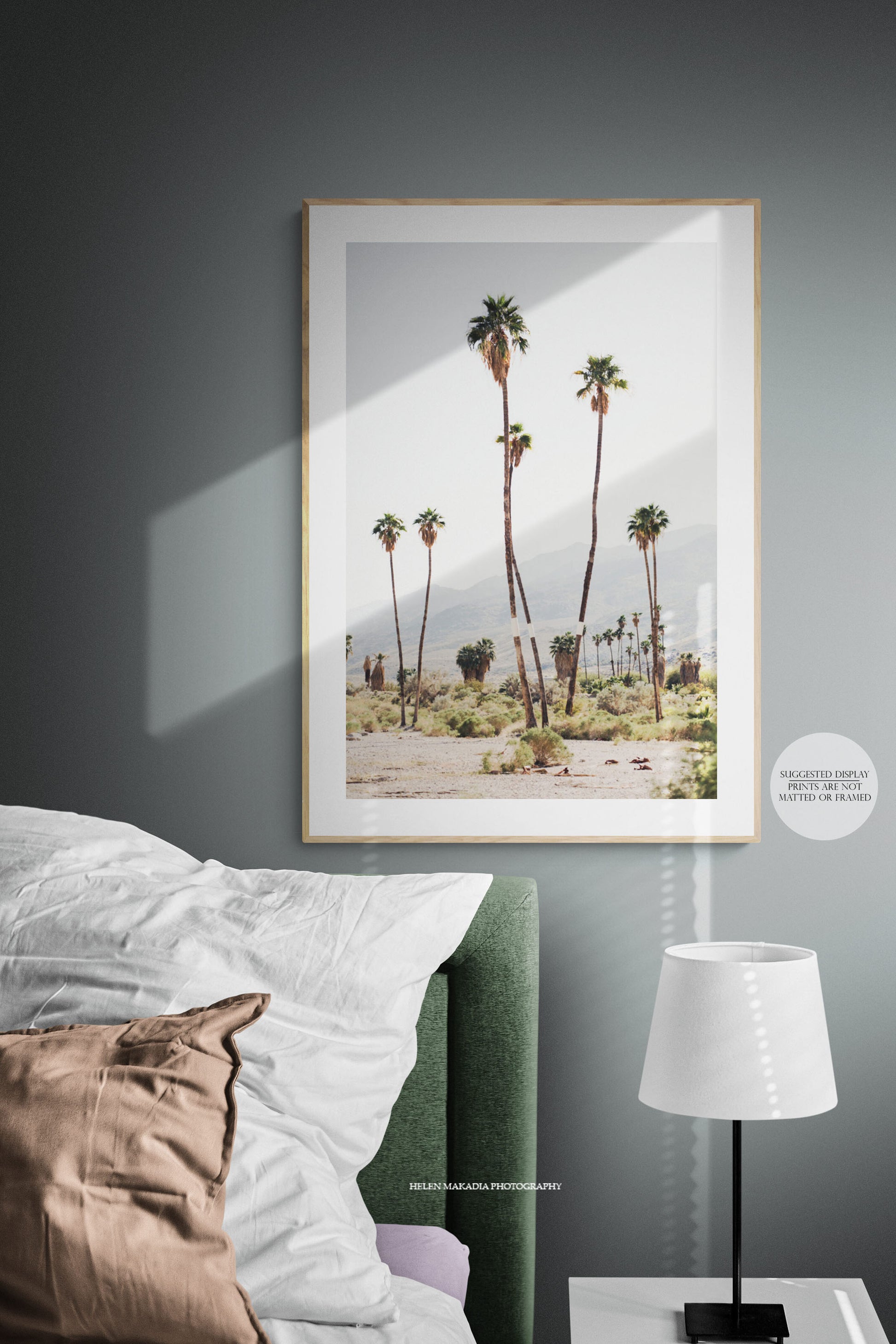 Framed Southwestern Print of Palm Trees in a Bedroom