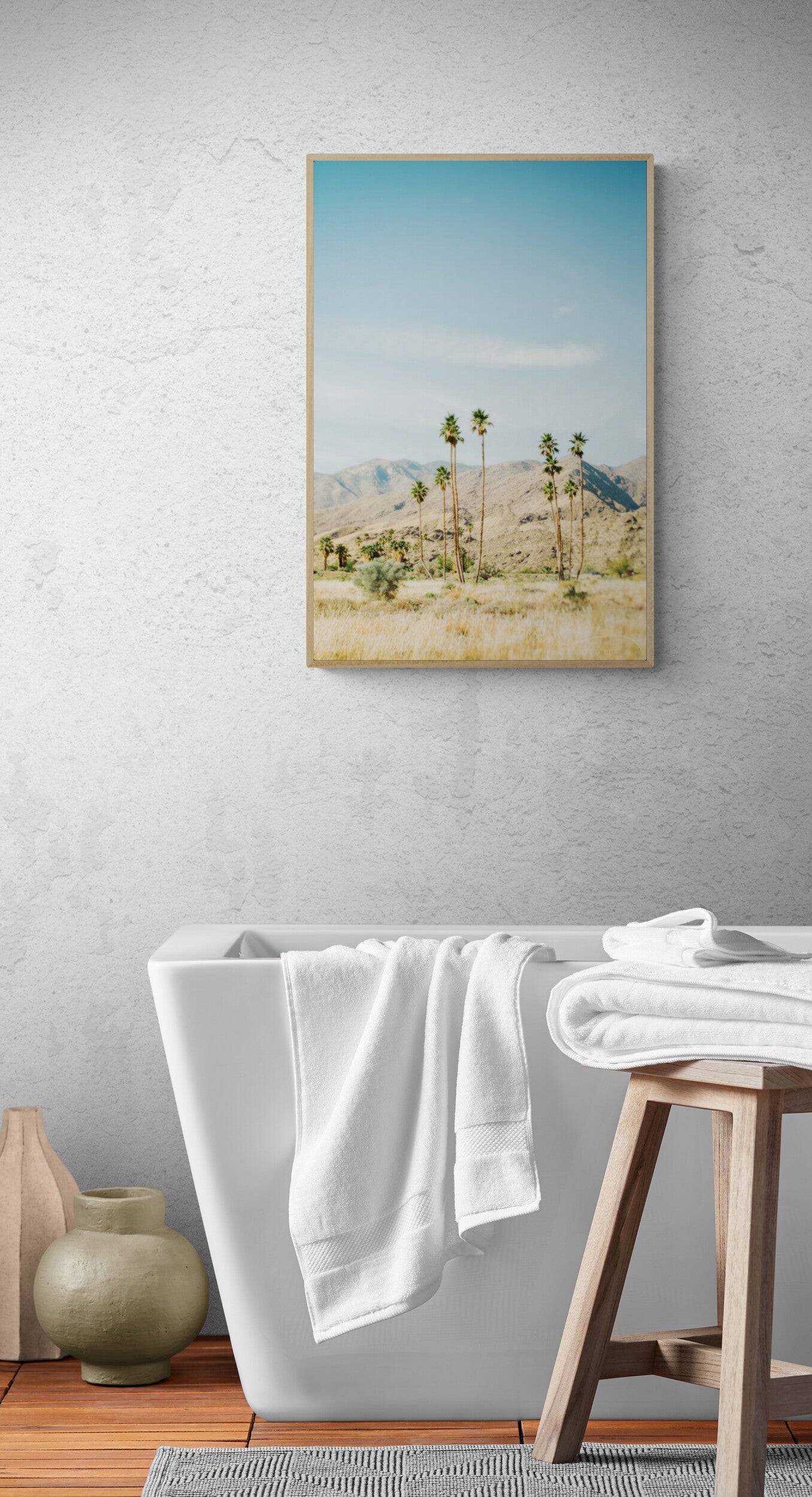 Palm Springs Photograph Print in a Modern bathroom as Wall ARt