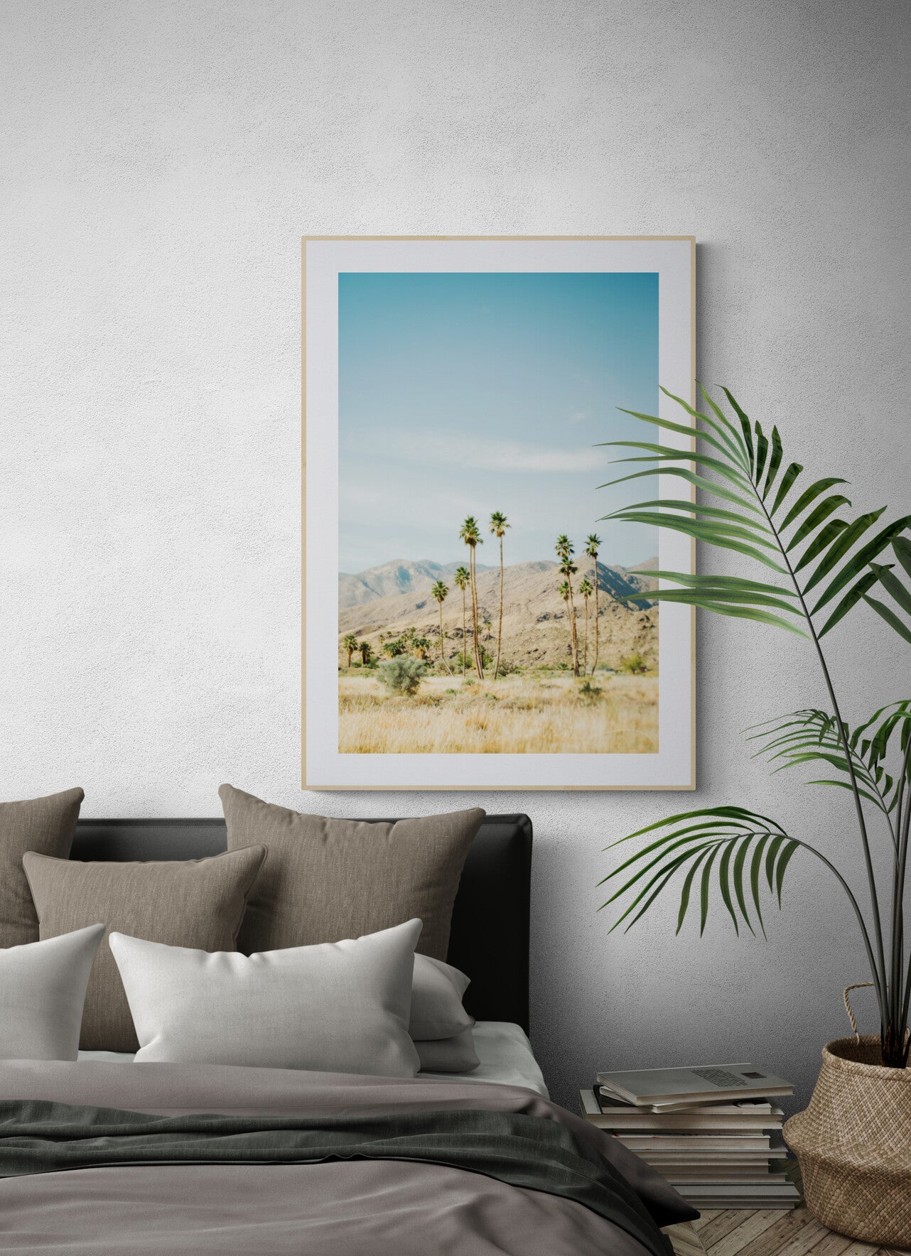 Palm Springs Photography Print as Wall ARt in a bedroom