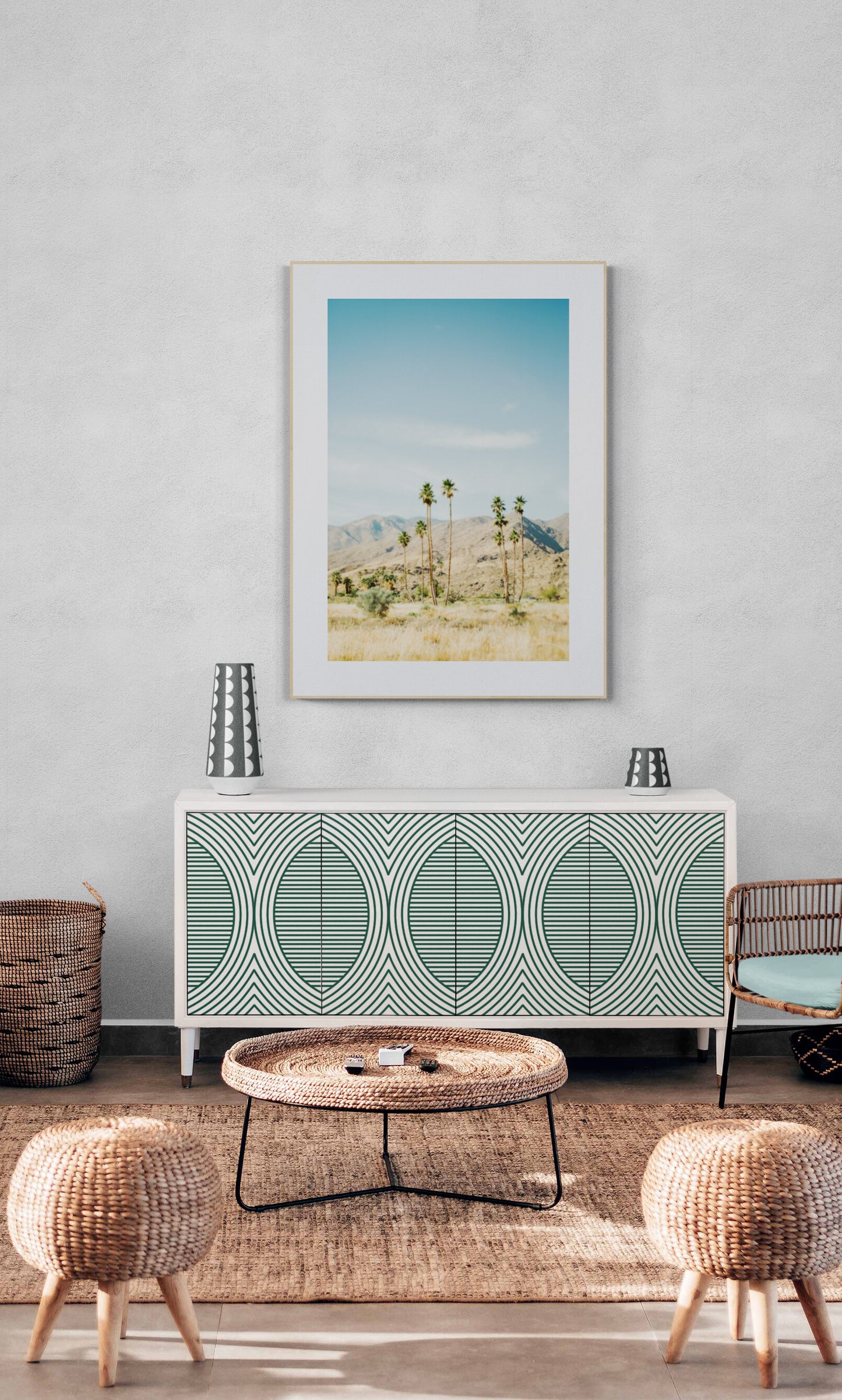 Palm Springs Photography Print in a living room as wall art print
