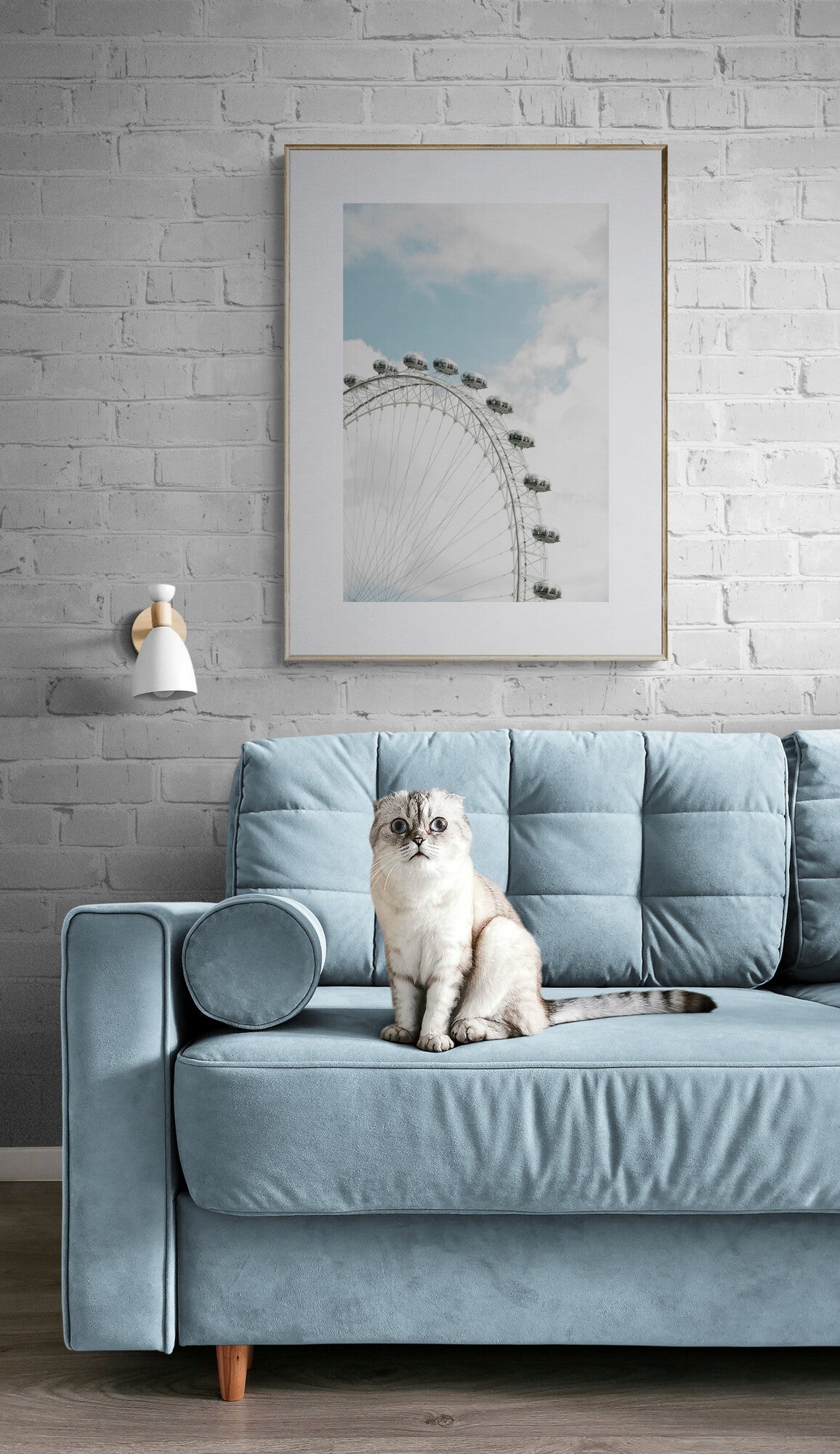 Photograph of the London Eye in the UK as Wall Art in a Living Room