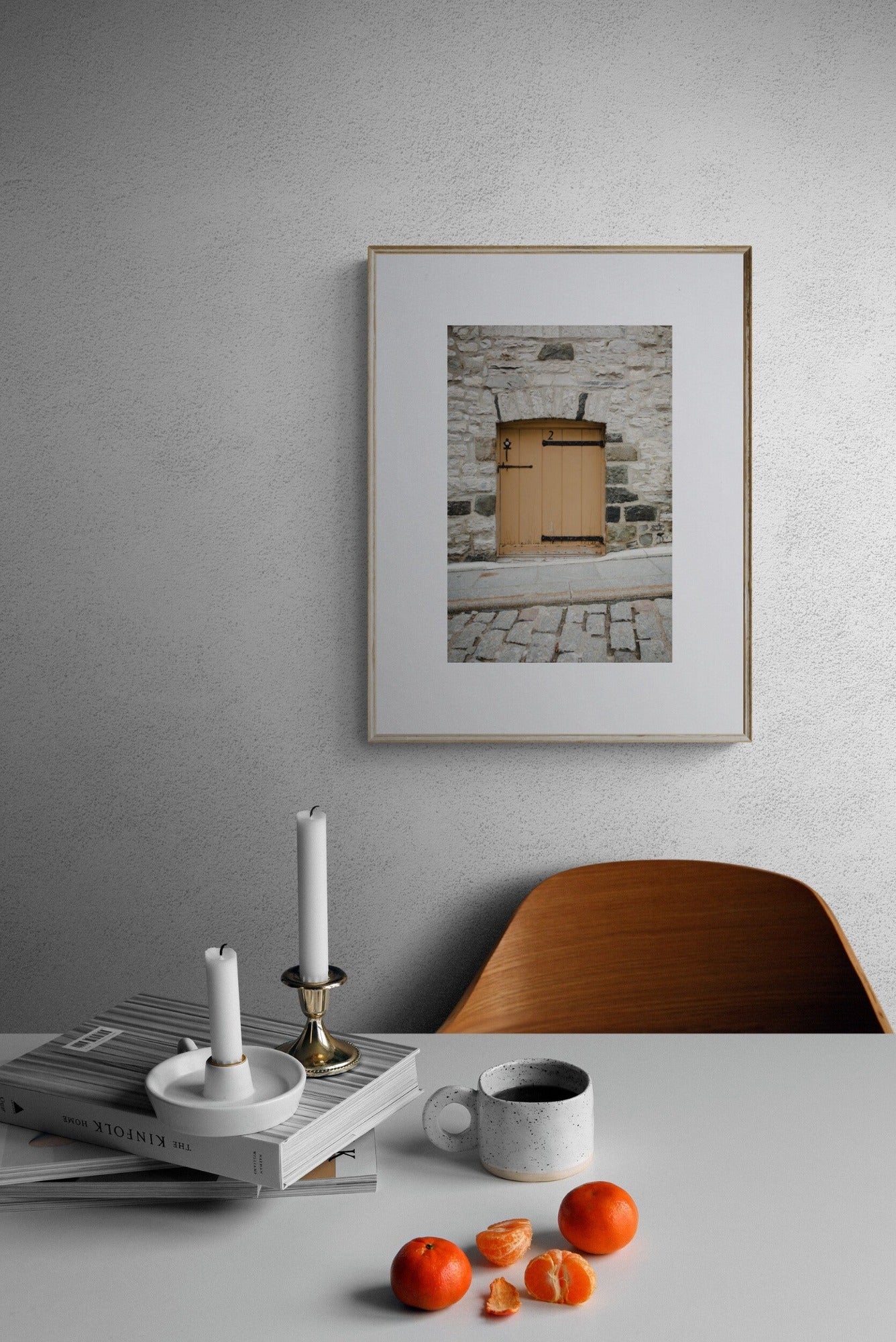 Photograph of a petit half door of quebec city wall art print in a home office