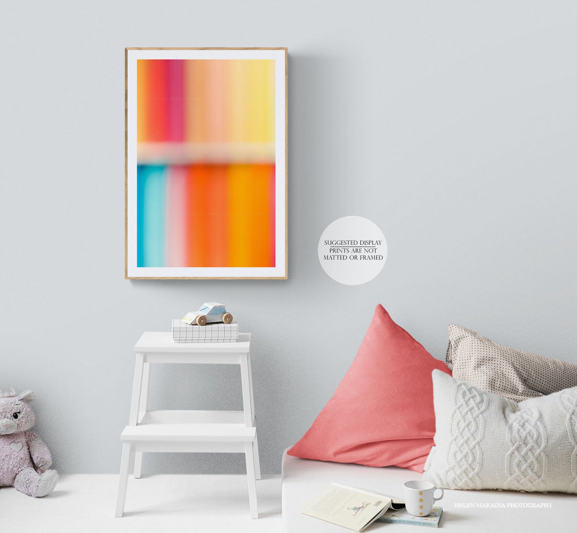 Palette of Bright Summer Colors Photograph Print Framed in a Playroom