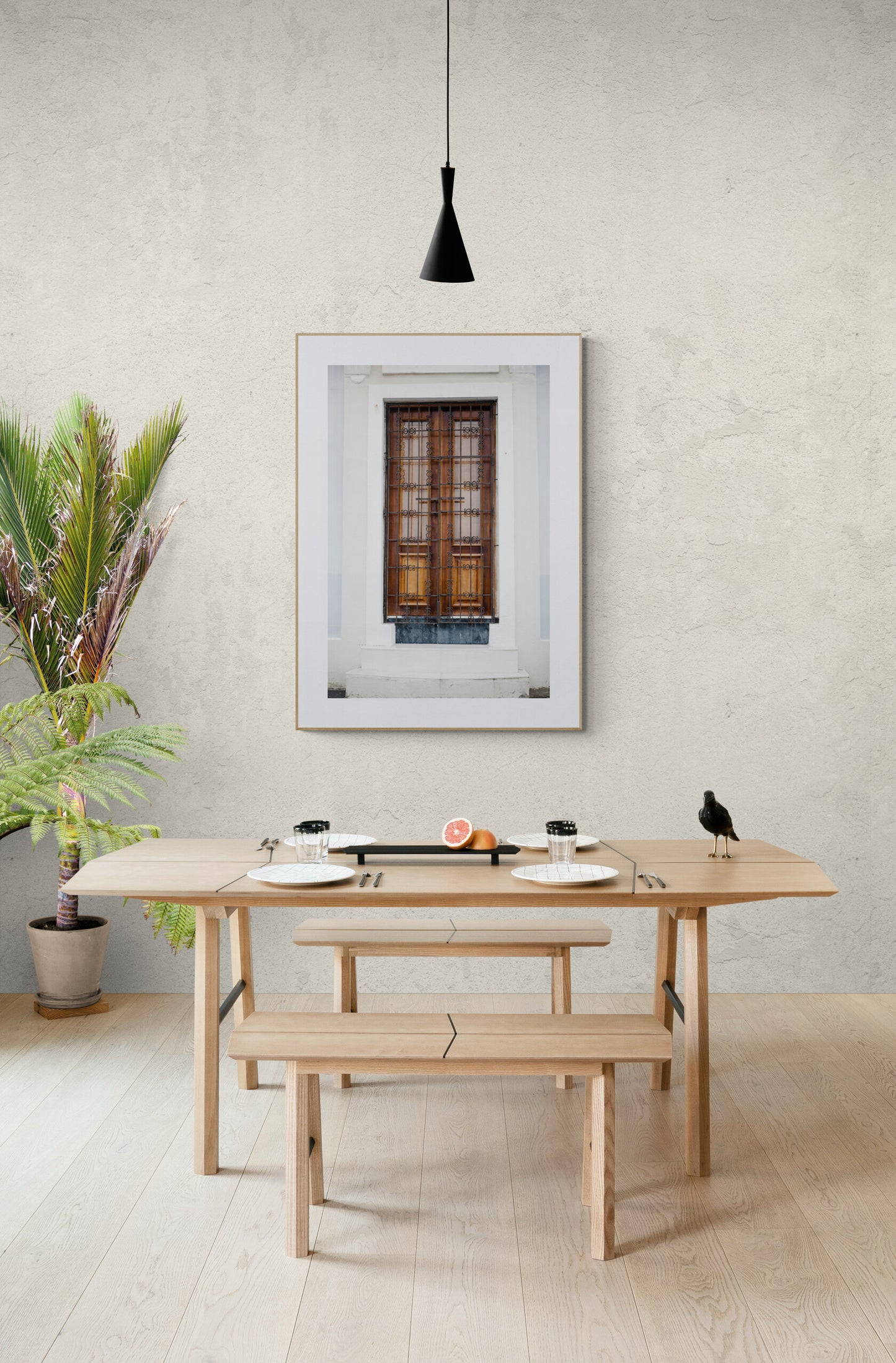 Old San Juan Puerto Rico Door Photograph Print as wall art in a kitchen and dining room