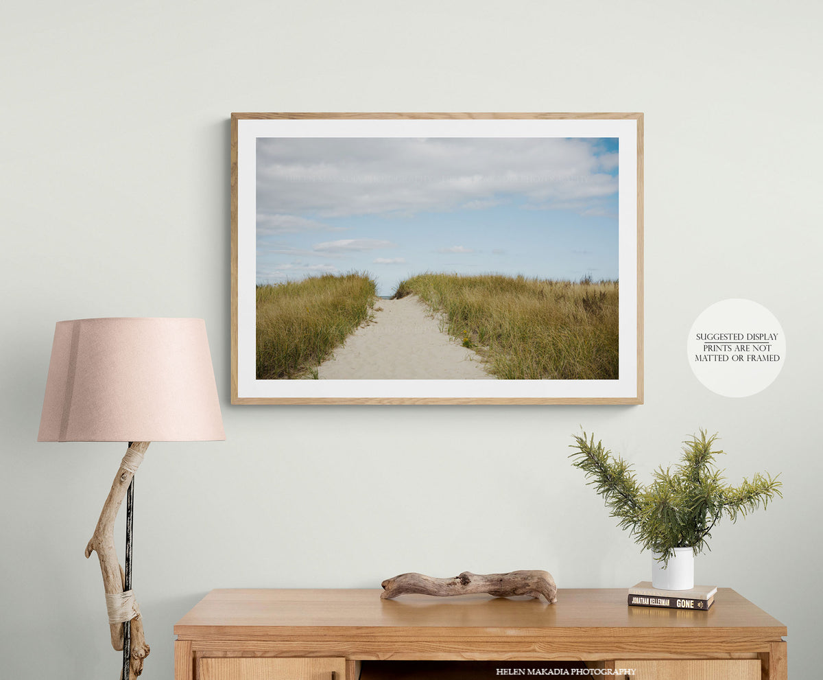 Path to the Ocean Water Print above a desk