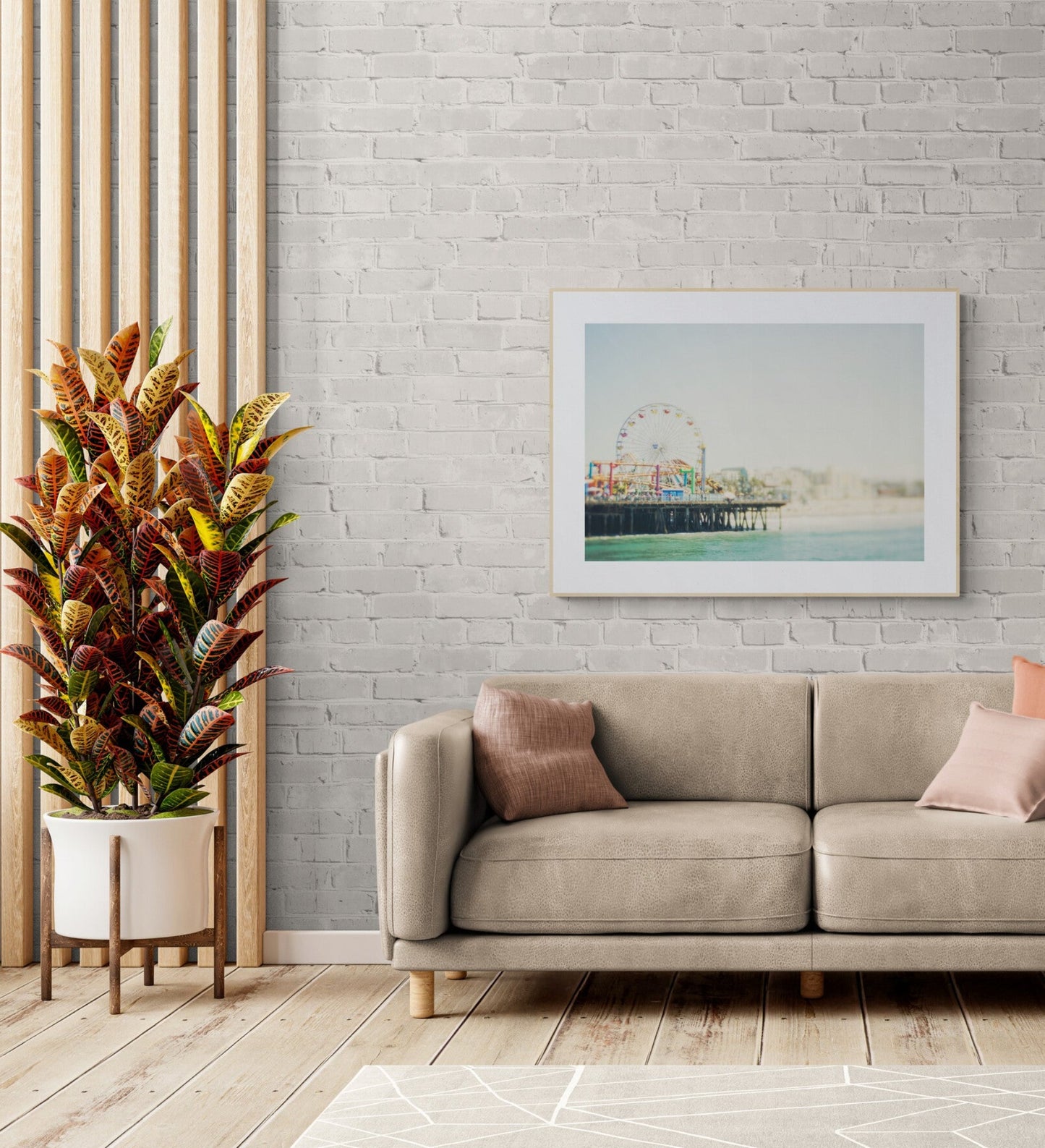 Santa Monica Beach Photograph Print as Living Room Wall Art