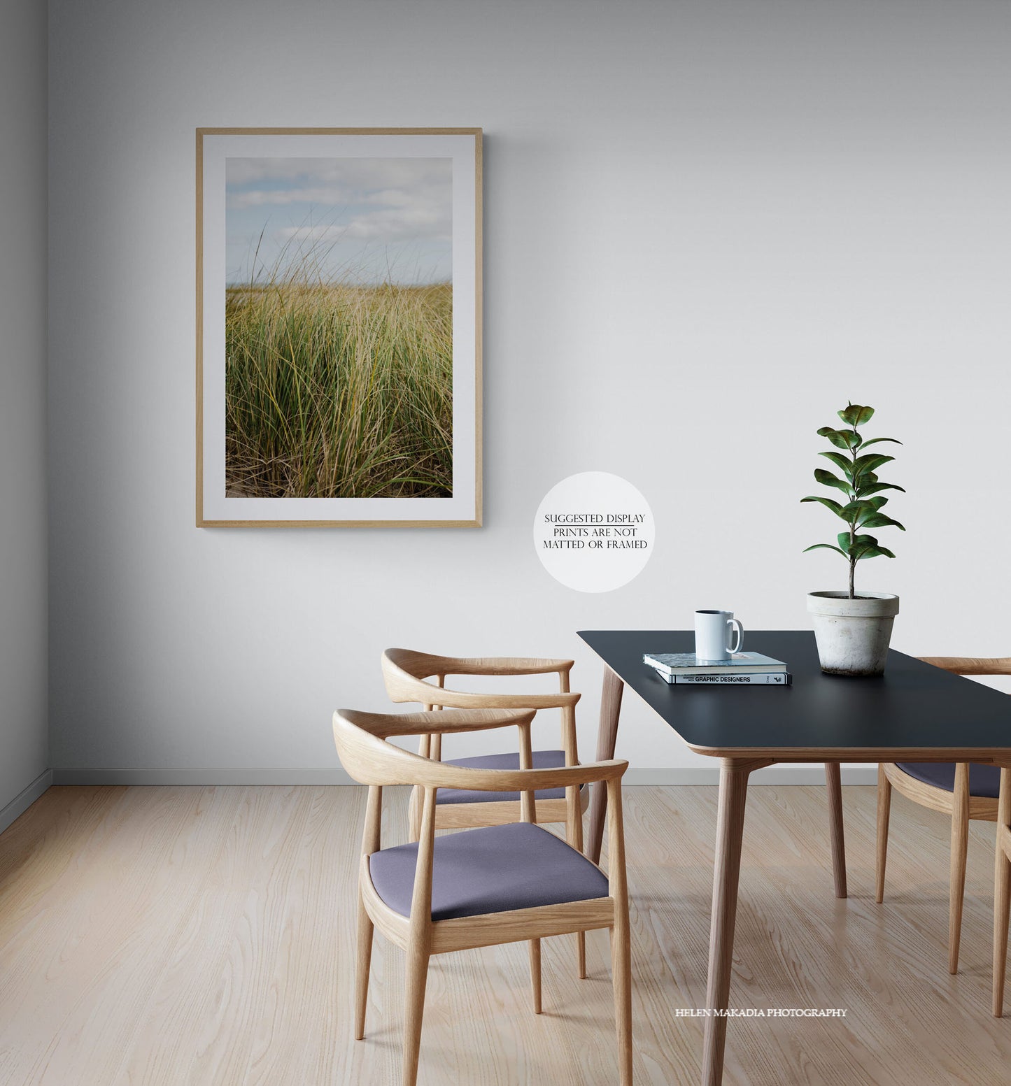 Sea Grass and Sand Dune Photograph Framed