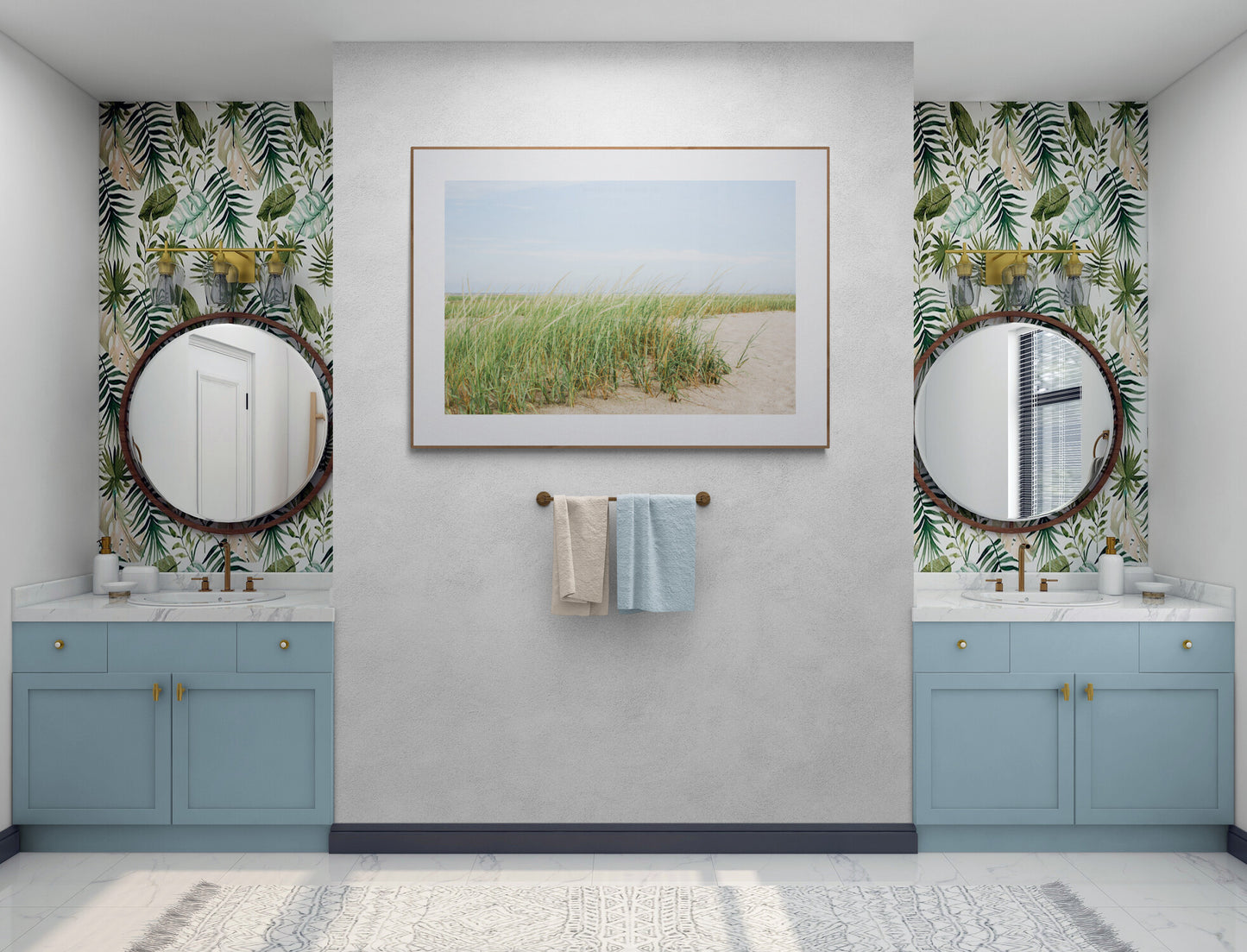 Seagrass and Sand on Cape Cod as Bathroom Wall Photography Print