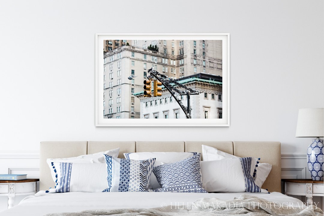 NYC Architectural Wall Art in a Bedroom Wall