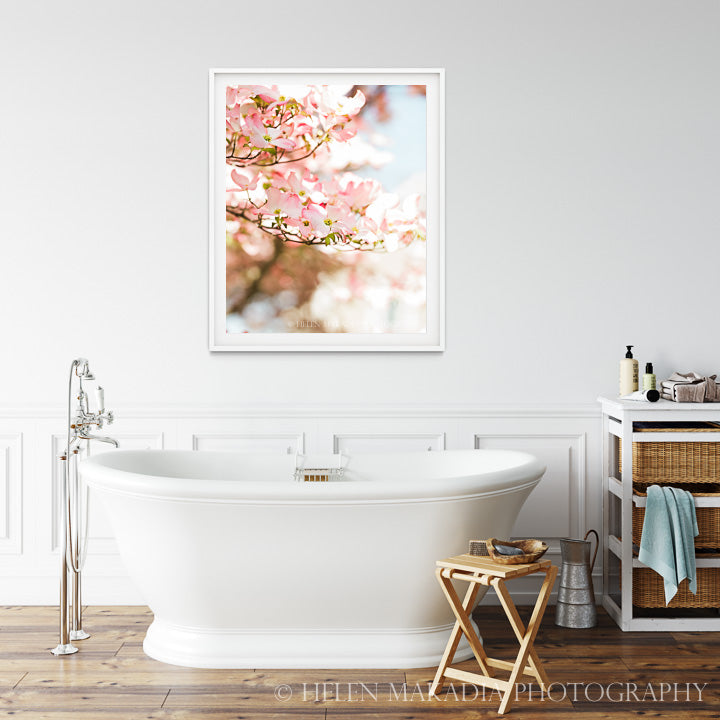 Dogwood Blooms in a Bathroom