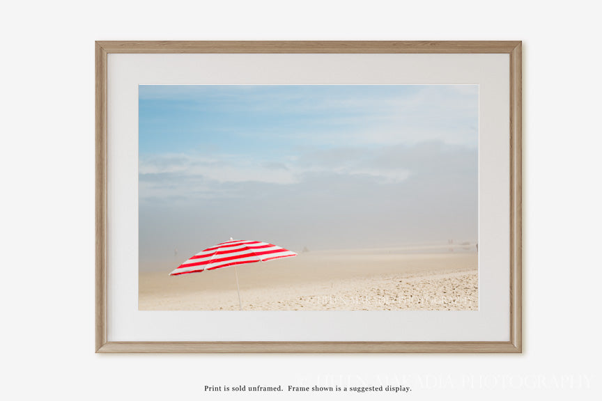 Framed Beach Umbrella Print