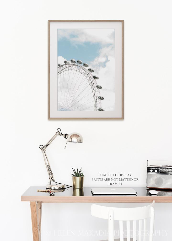 The London Eye Print on an Office Wall