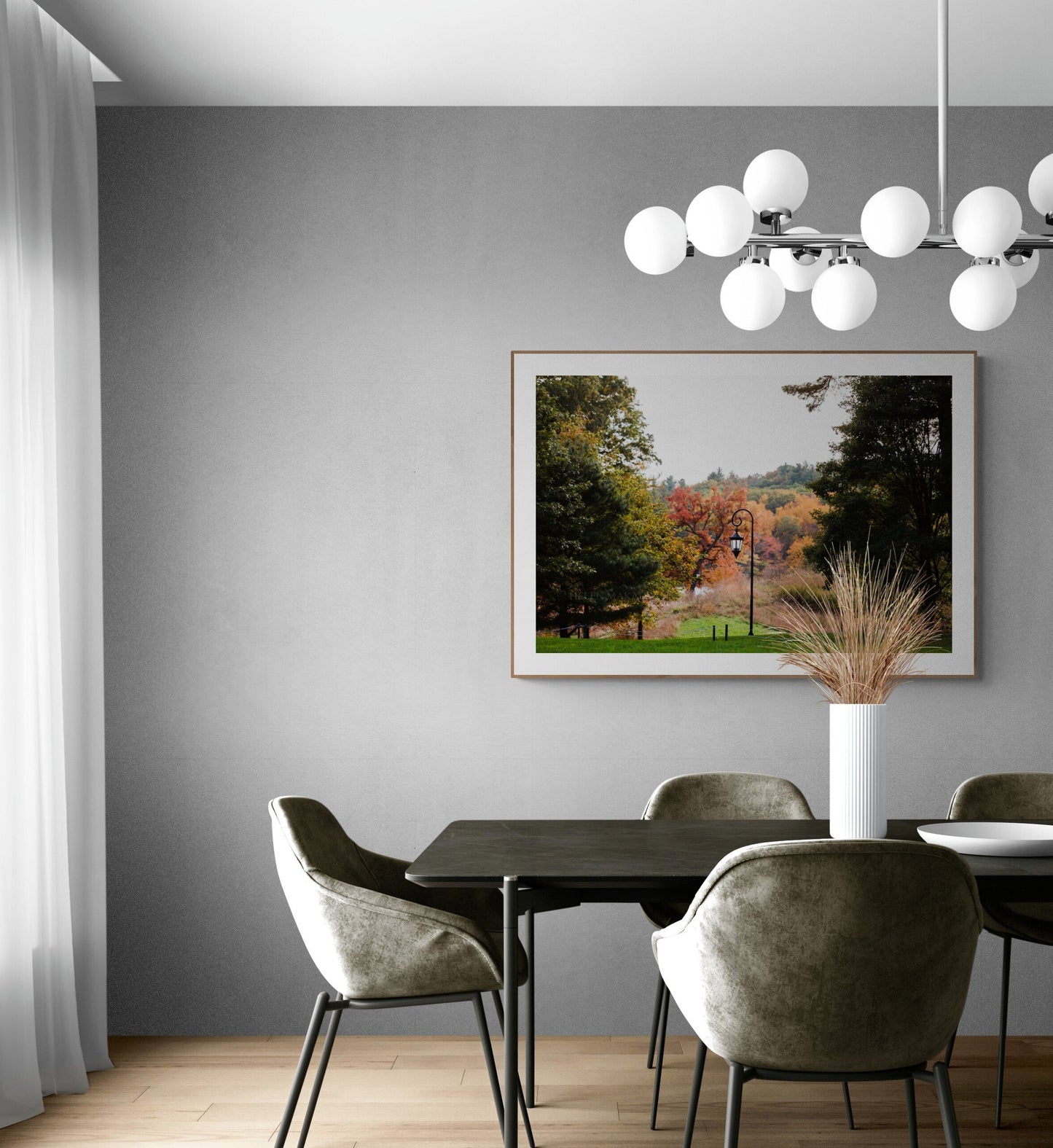 Wellesley College Alumnae Valley in Autumn Photograph as Wall Art in a Dining Room