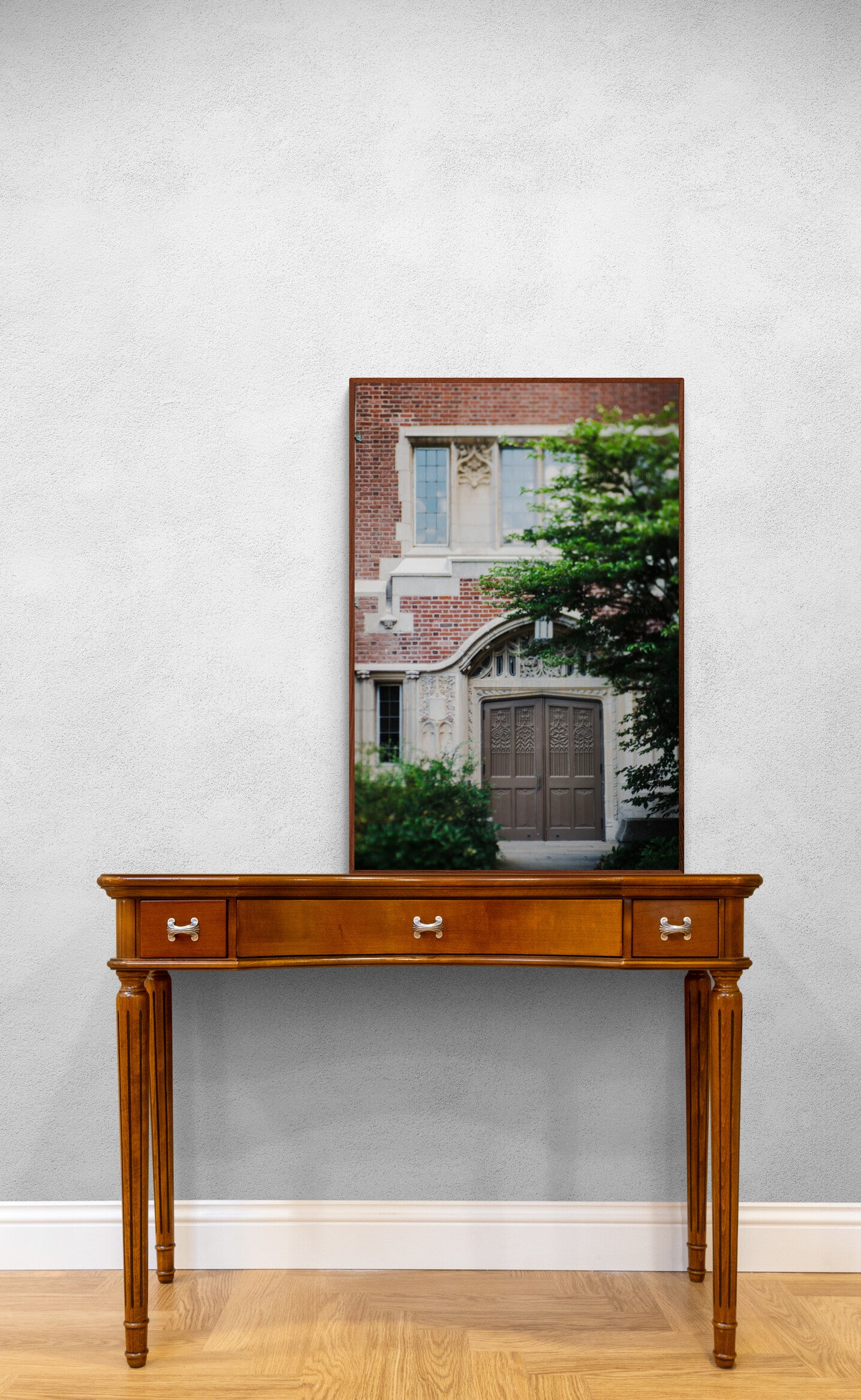 Wellesley College Dorm Photograph Print in an entryway as wall art