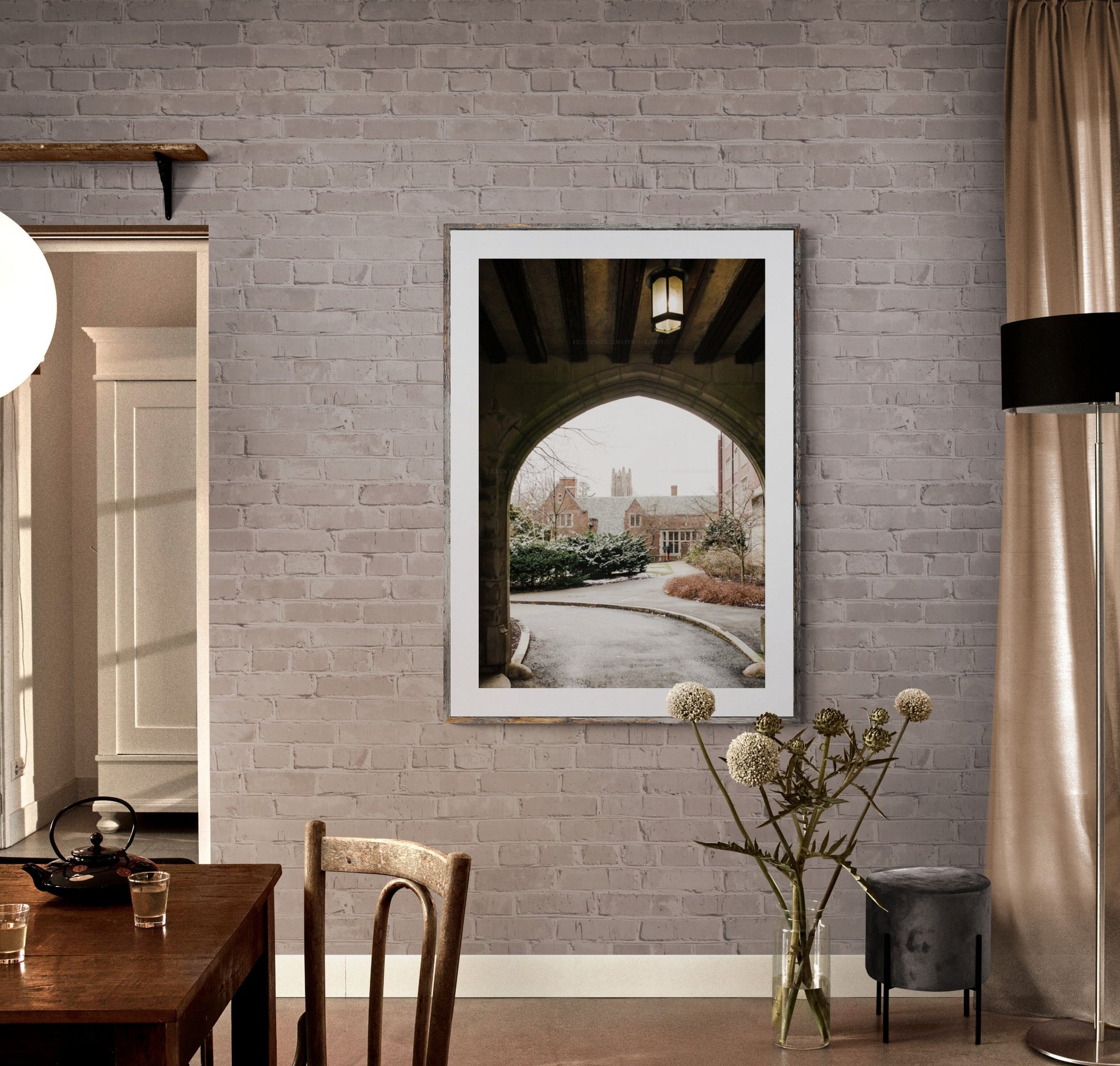 Wellesley College Photograph as Wall Art in a Dining Room